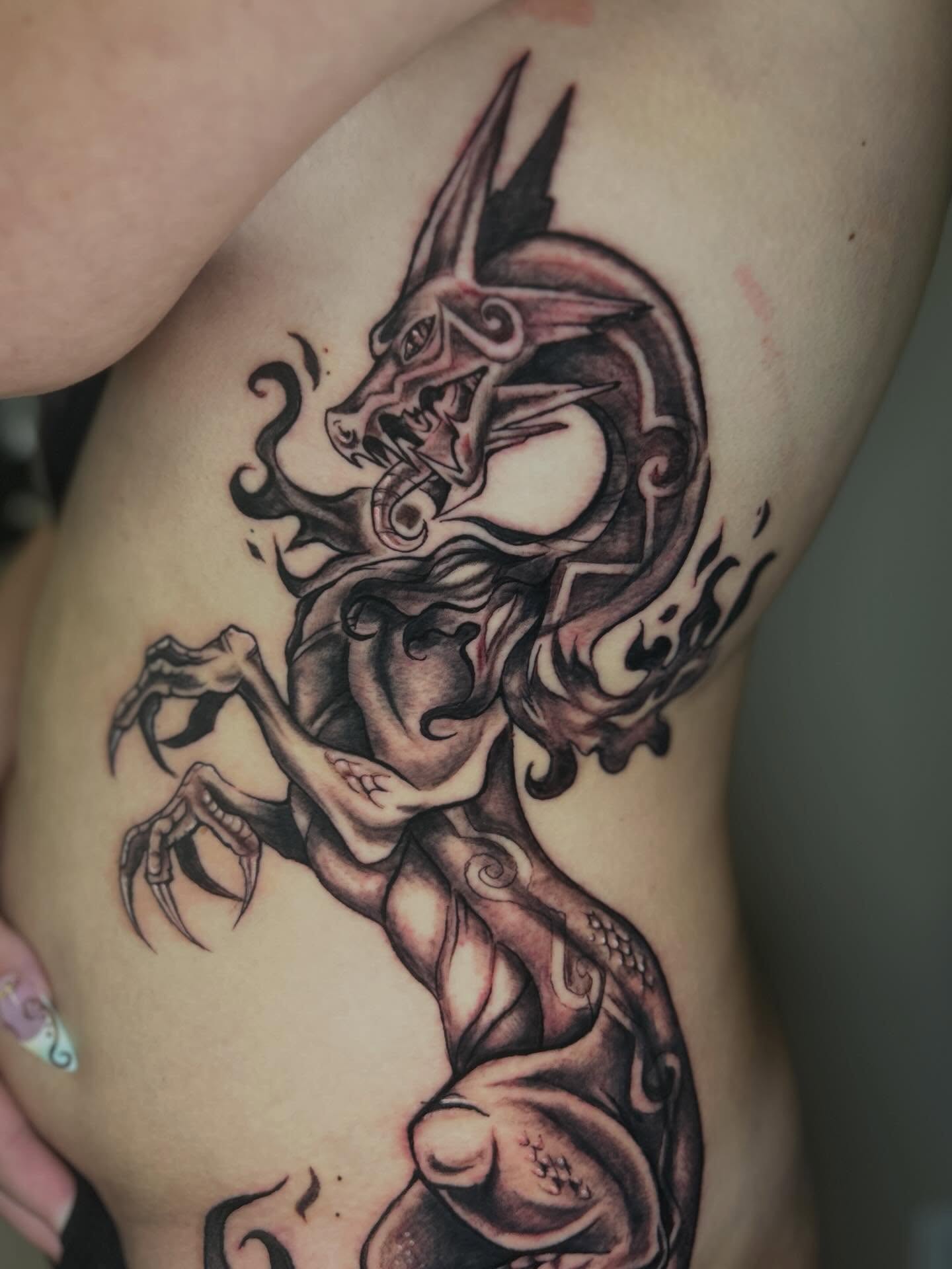 Tattoo by @alleytatts_ — black_and_grey