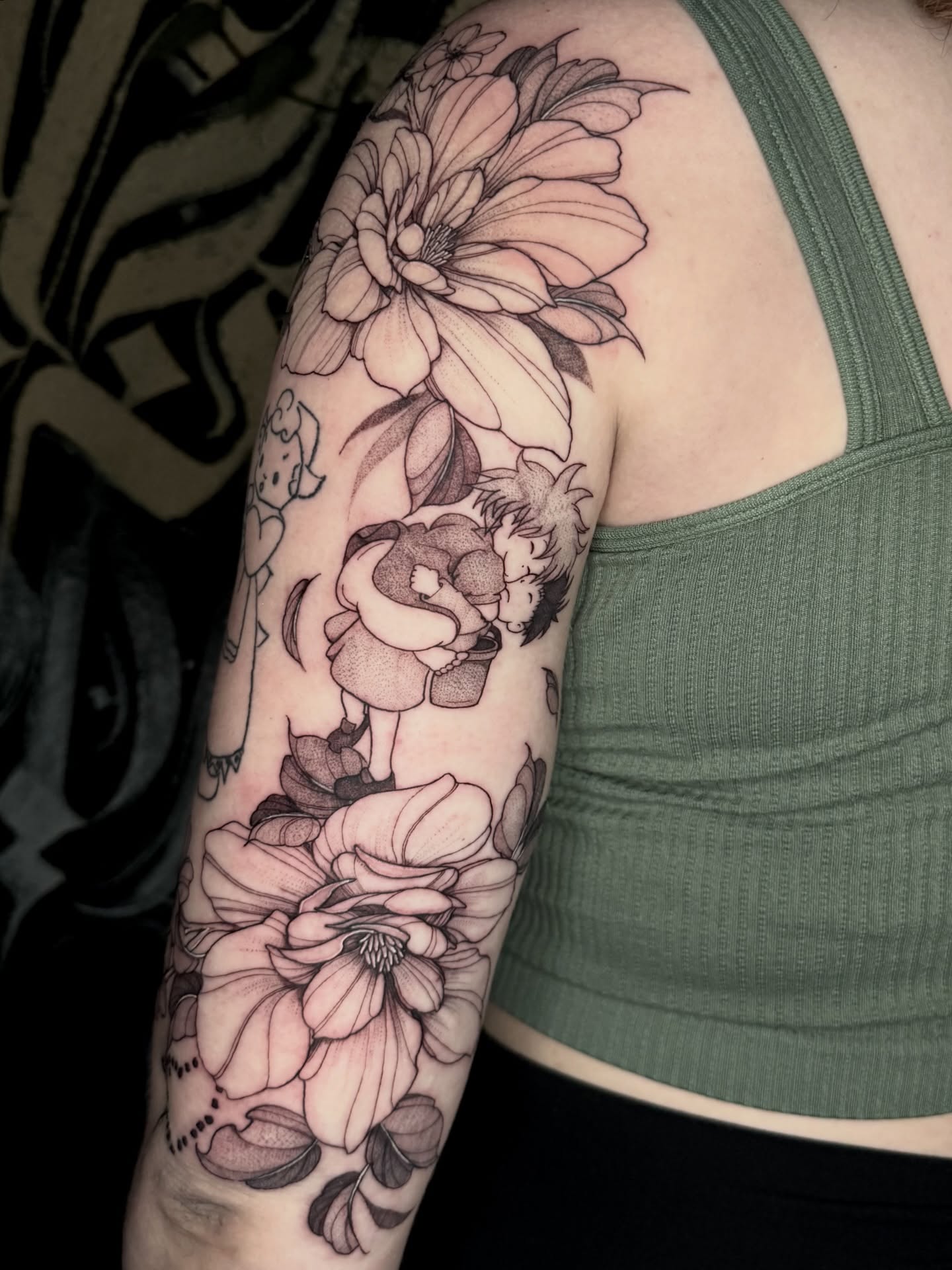 Tattoo by @gill_tattoos — black_and_grey, anime