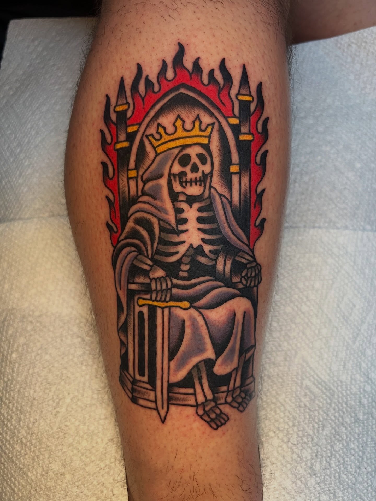 Tattoo by @peteherg — american_traditional, dark_realism