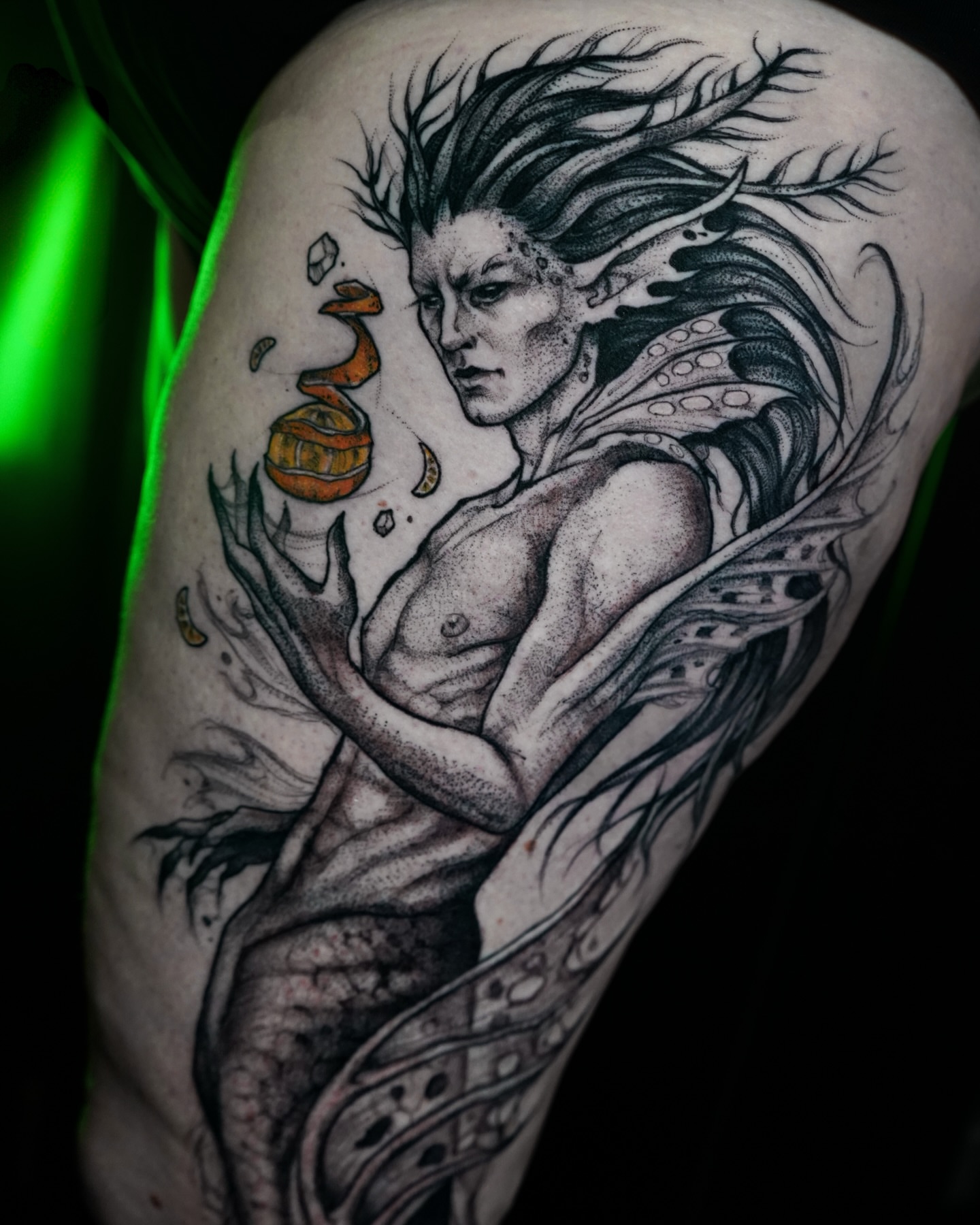 Tattoo by @evi_berry_falcon โ dotwork, realism