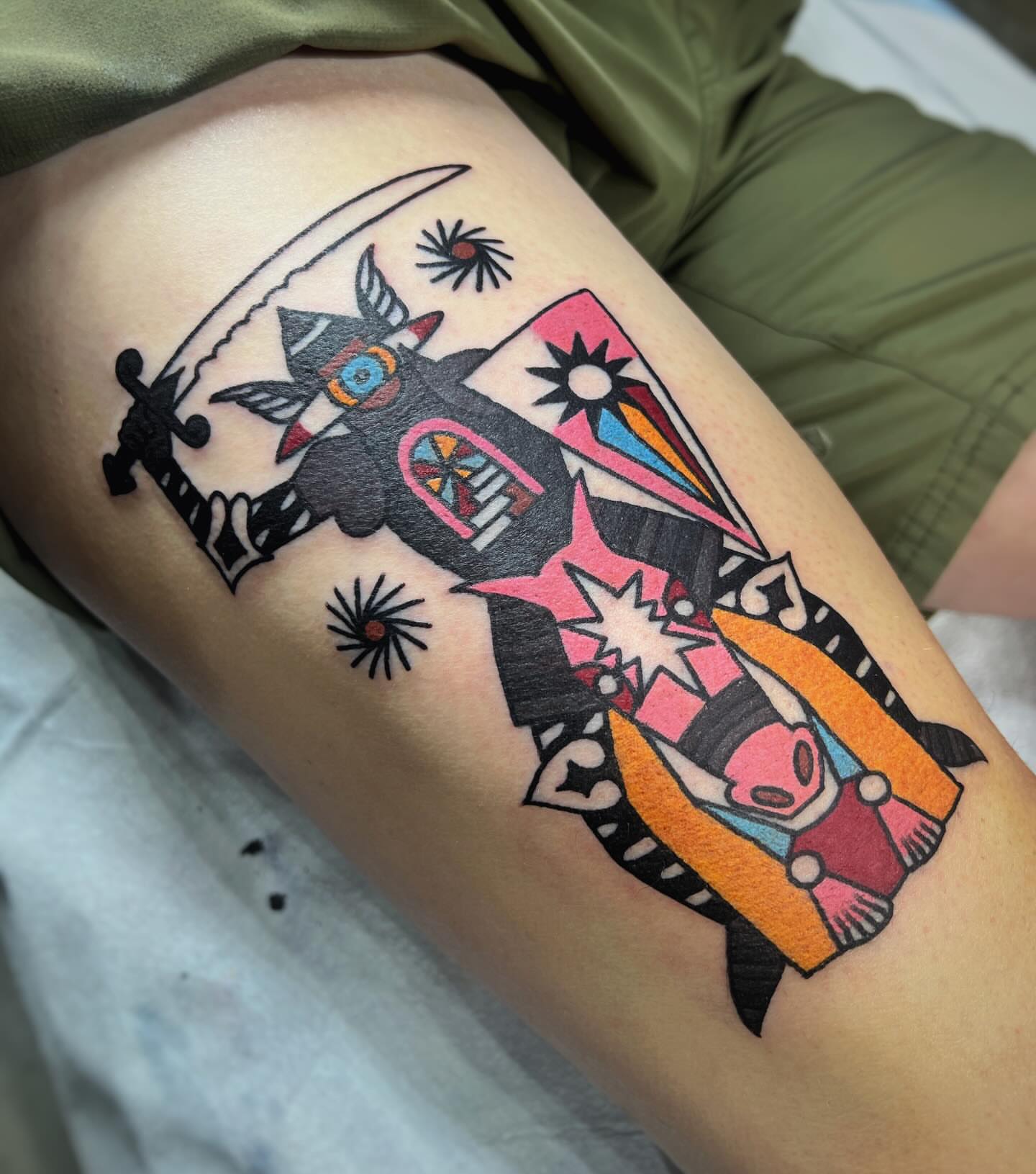 Tattoo by @maneefriday — american_traditional, geometric
