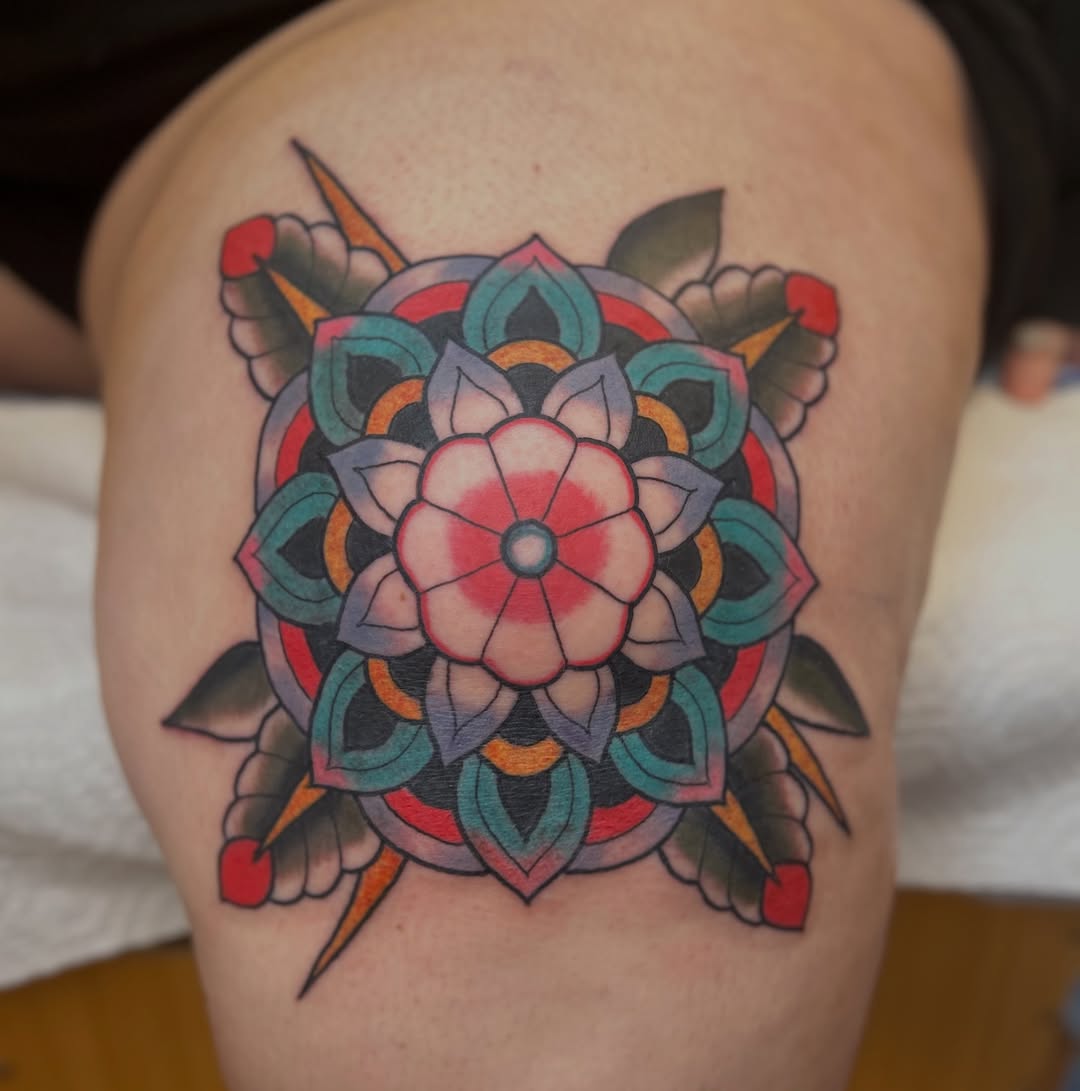 Tattoo by @alexfannintattoos — american_traditional, ornamental