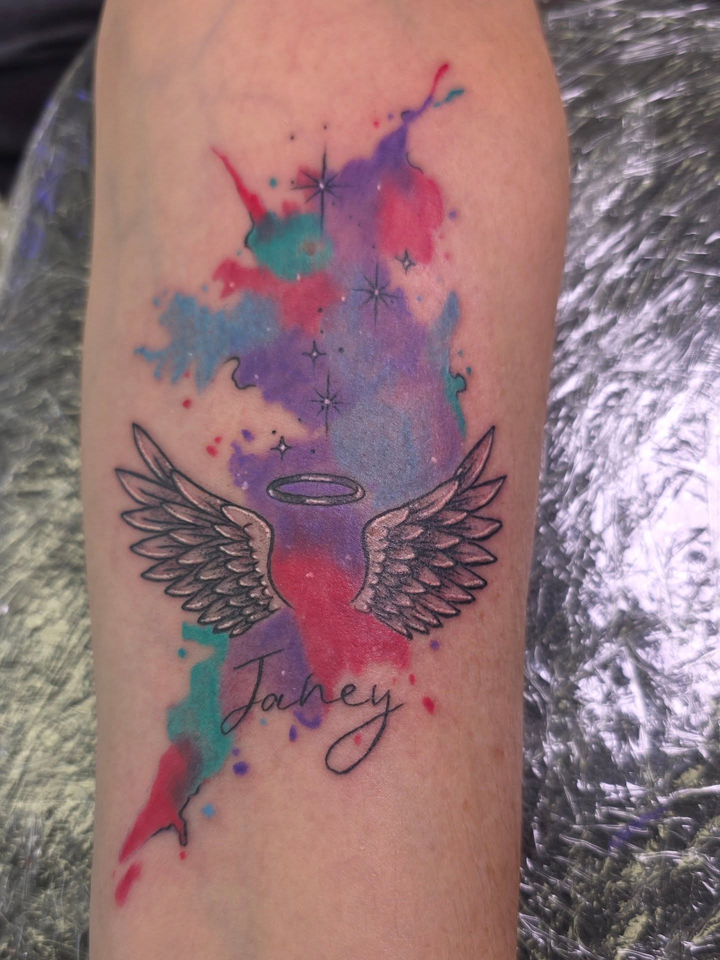 Tattoo by @robby_patiu — watercolor