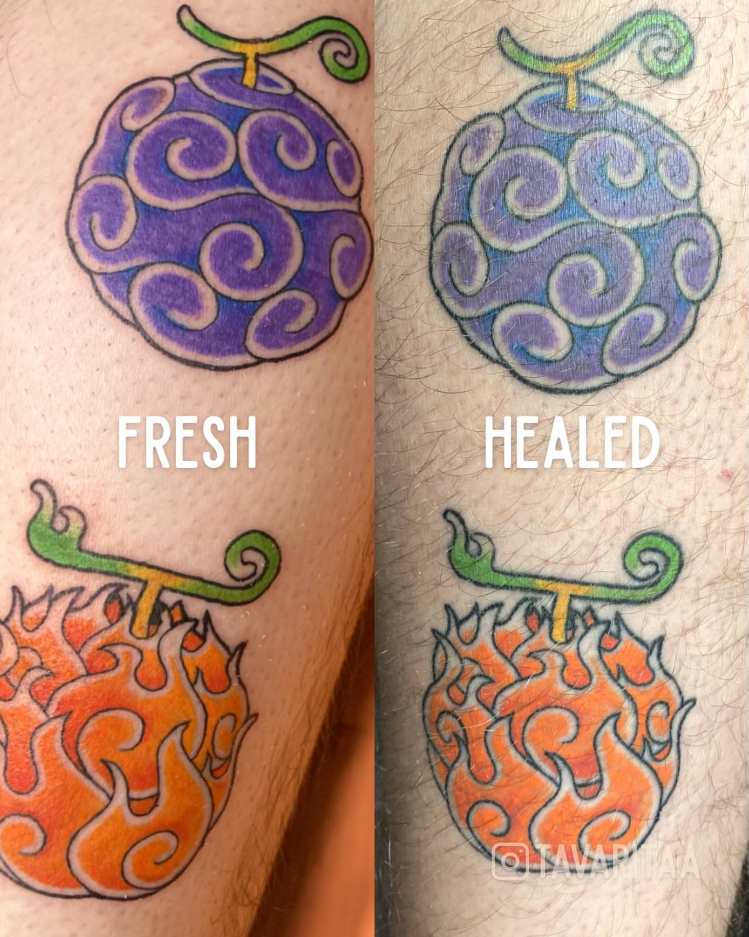 Swirls and flame new school tattoo on the forearm by Tavarita