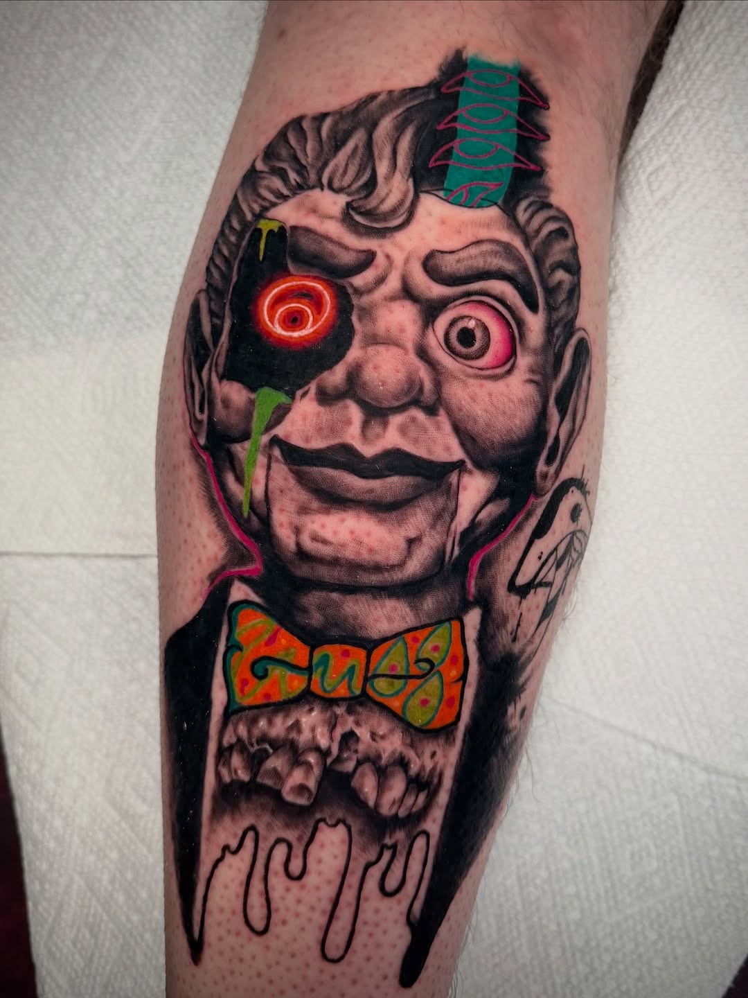Tattoo by @melted_soul — dark_realism, trash_polka