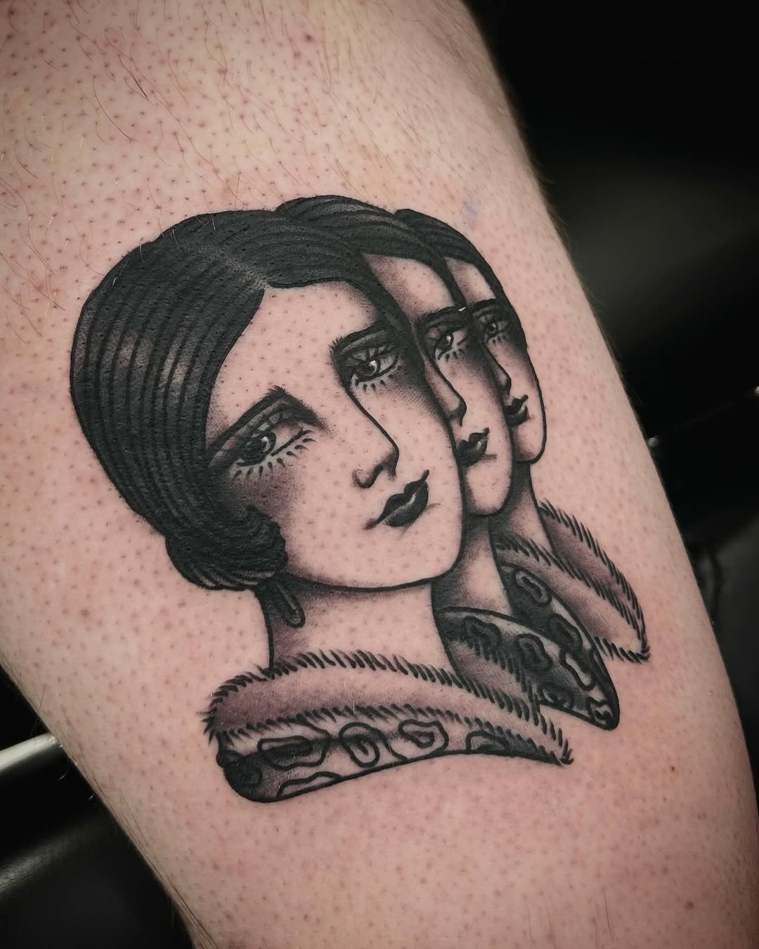 Tattoo by @samanthaxtattoo — black_and_grey, neo_traditional