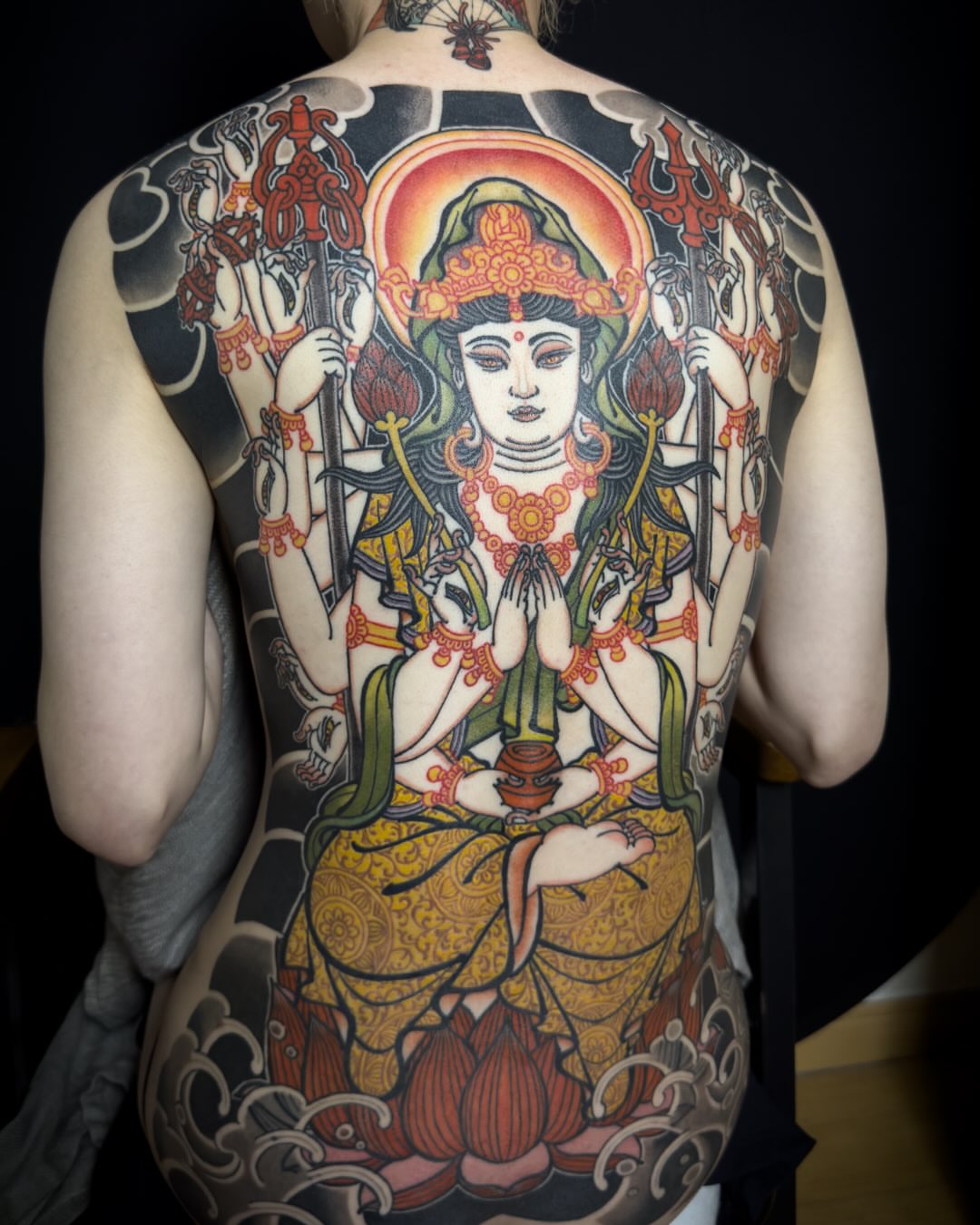Deity japanese irezumi tattoo on the back by 홍대타투