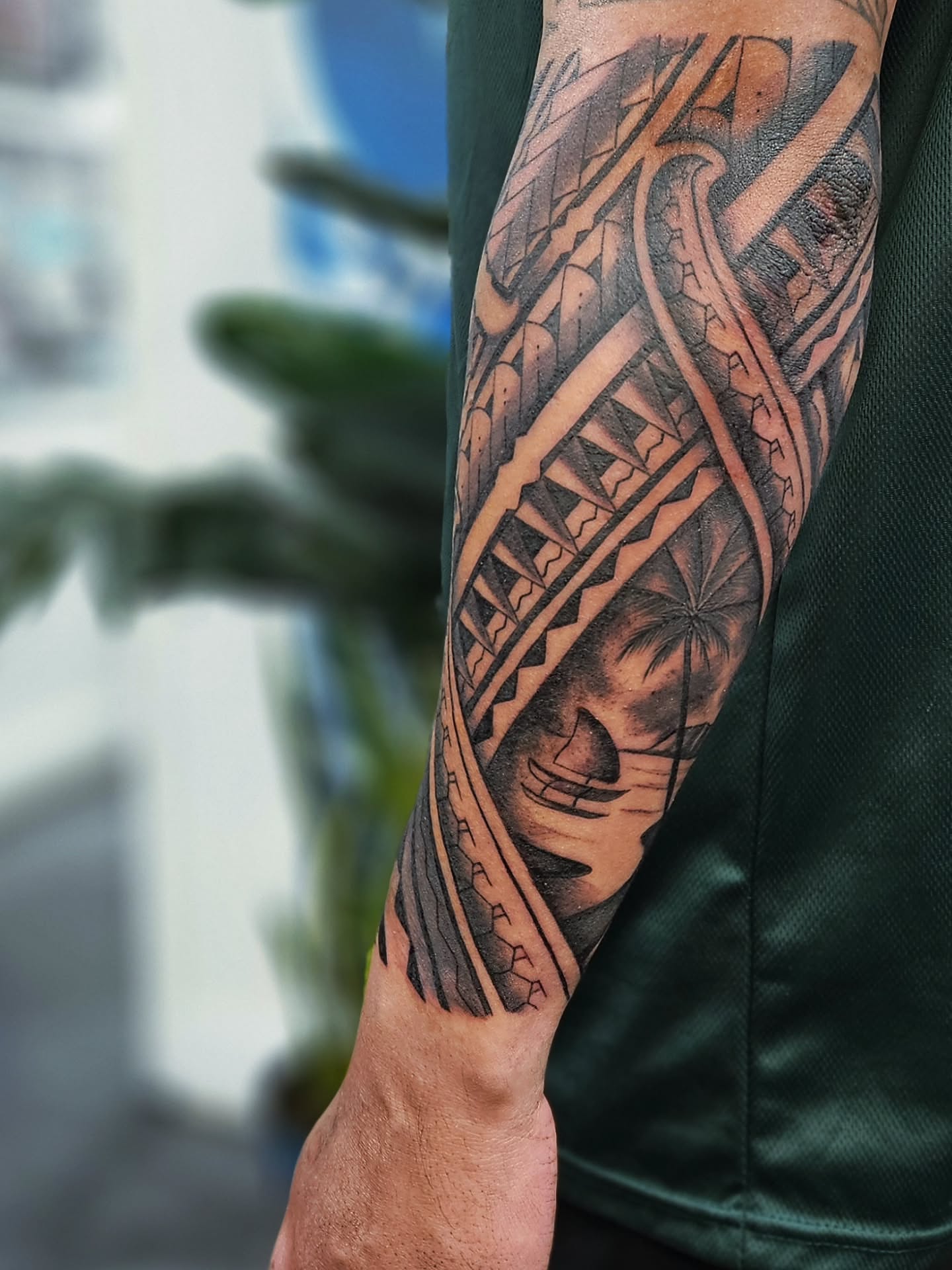 Tribal pattern tribal tattoo on the forearm by Jo'el Acoba