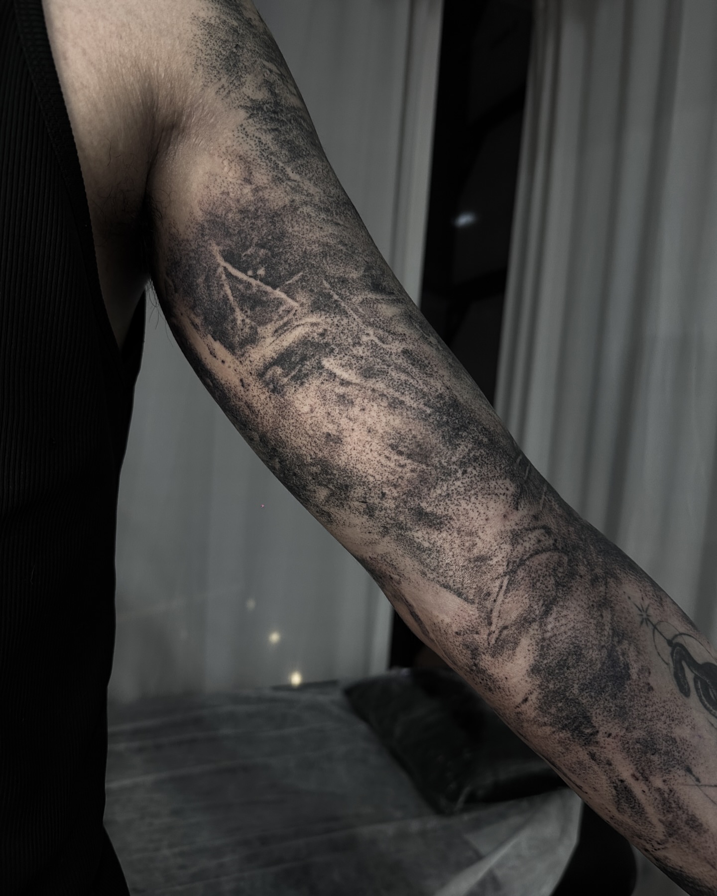 Tattoo by @9ti_________ — dotwork, black_and_grey