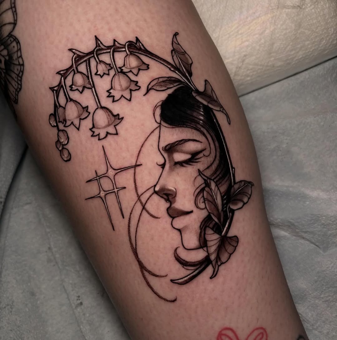 Tattoo by @taylorelizabethtattoos — fine_line, black_and_grey