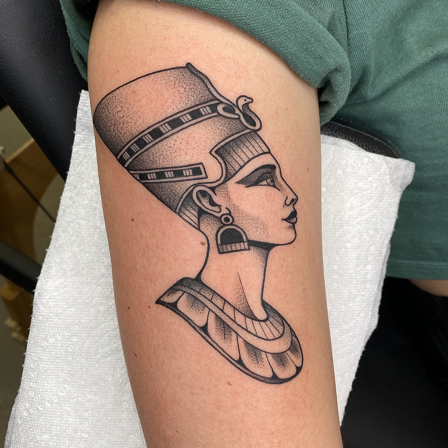 Tattoo by @clem.needlemark — dotwork, black_and_grey