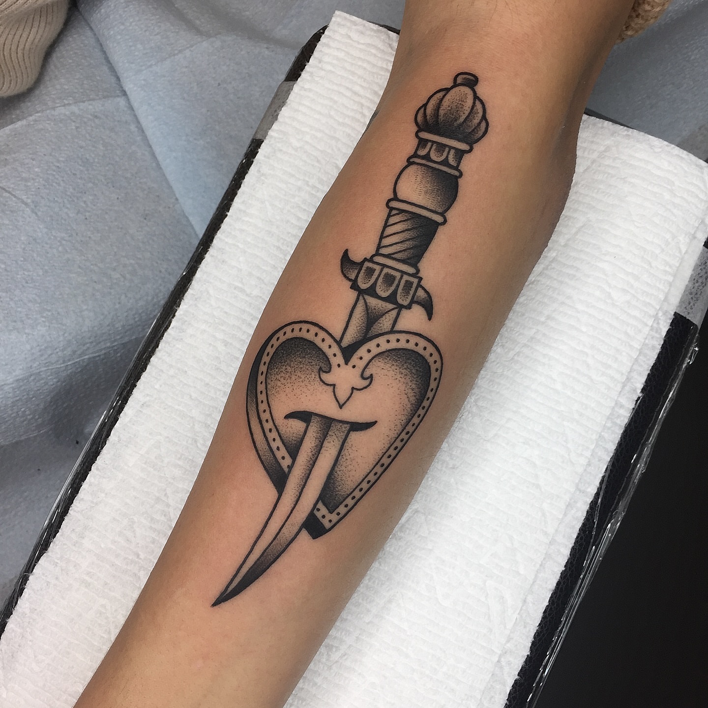 Tattoo by @clem.needlemark — dotwork, black_and_grey
