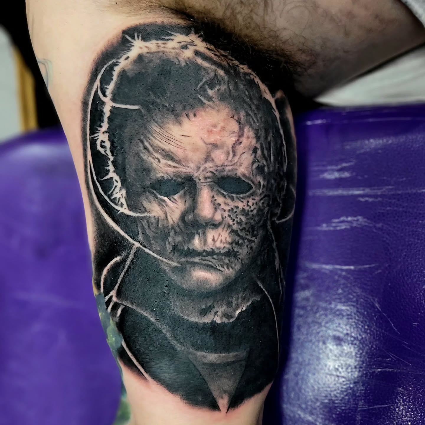 Skull realism tattoo on the forearm by Jentrey McCausland
