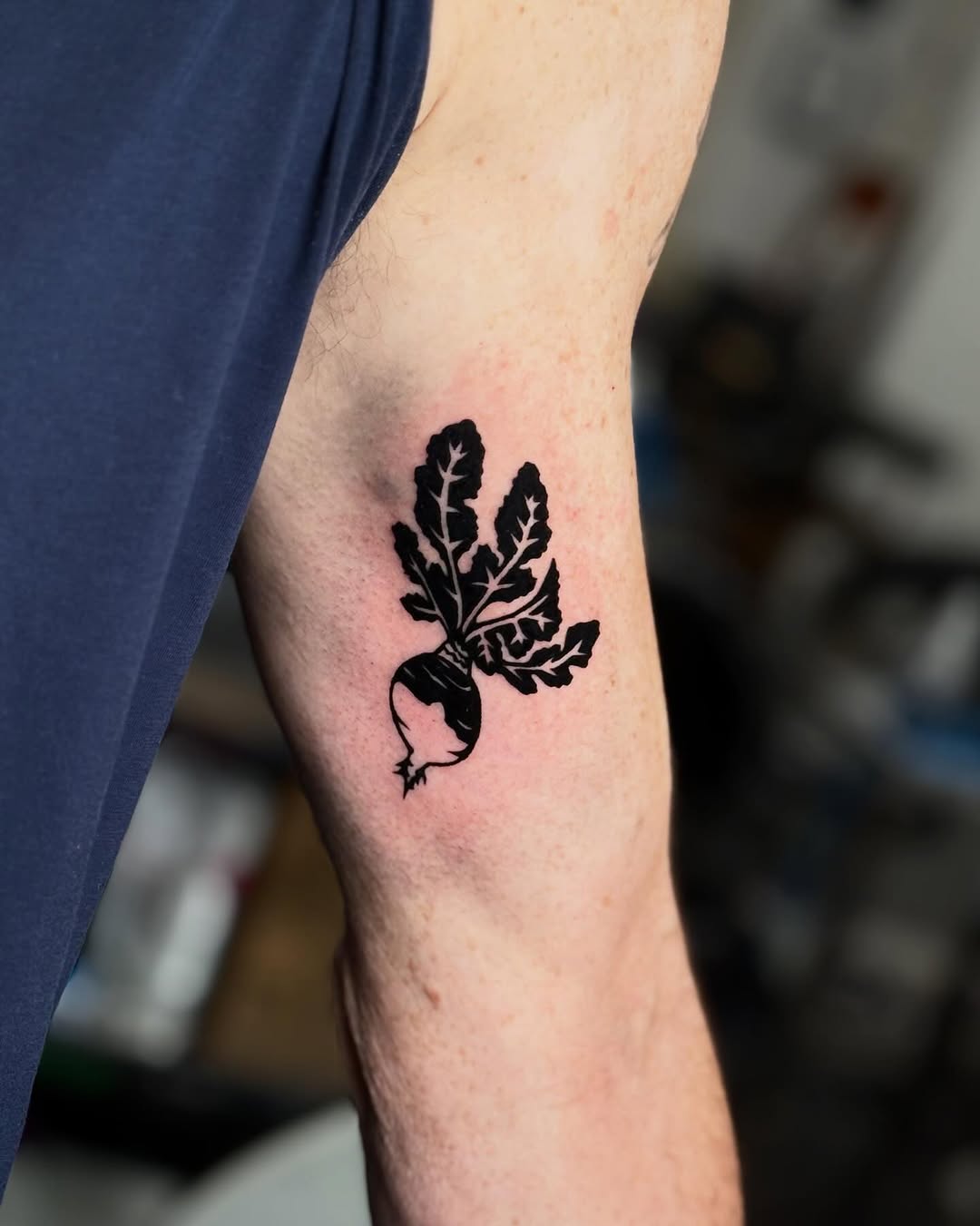 Beetroot dotwork tattoo on the forearm by Scott!!!