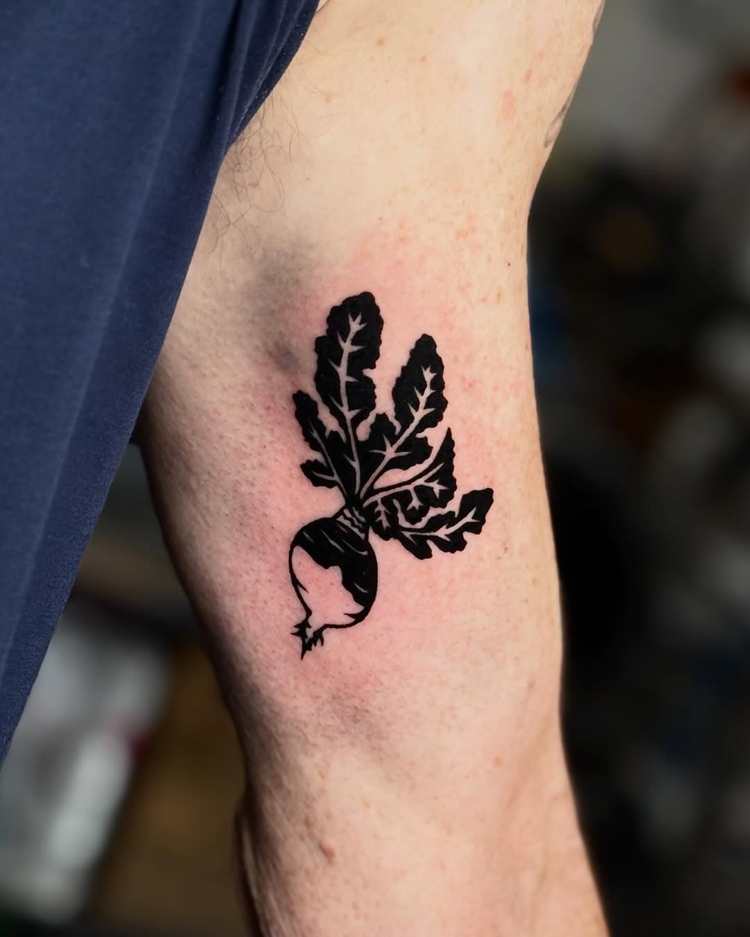 Beetroot dotwork tattoo on the forearm by Scott!!!