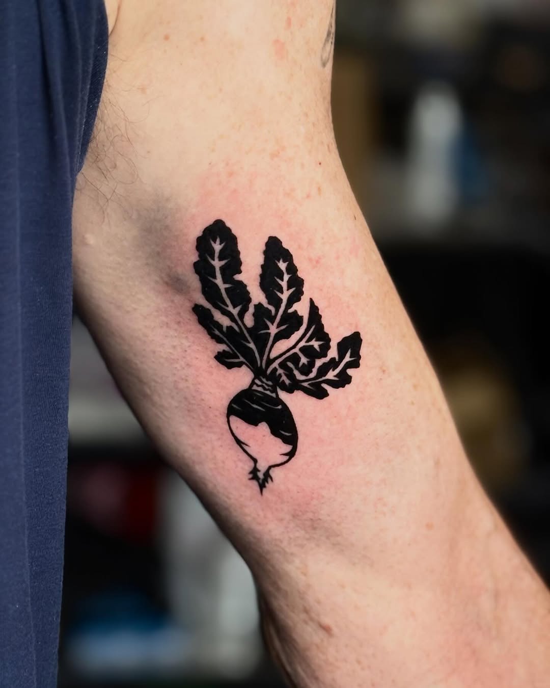 Beetroot dotwork tattoo on the forearm by Scott!!!