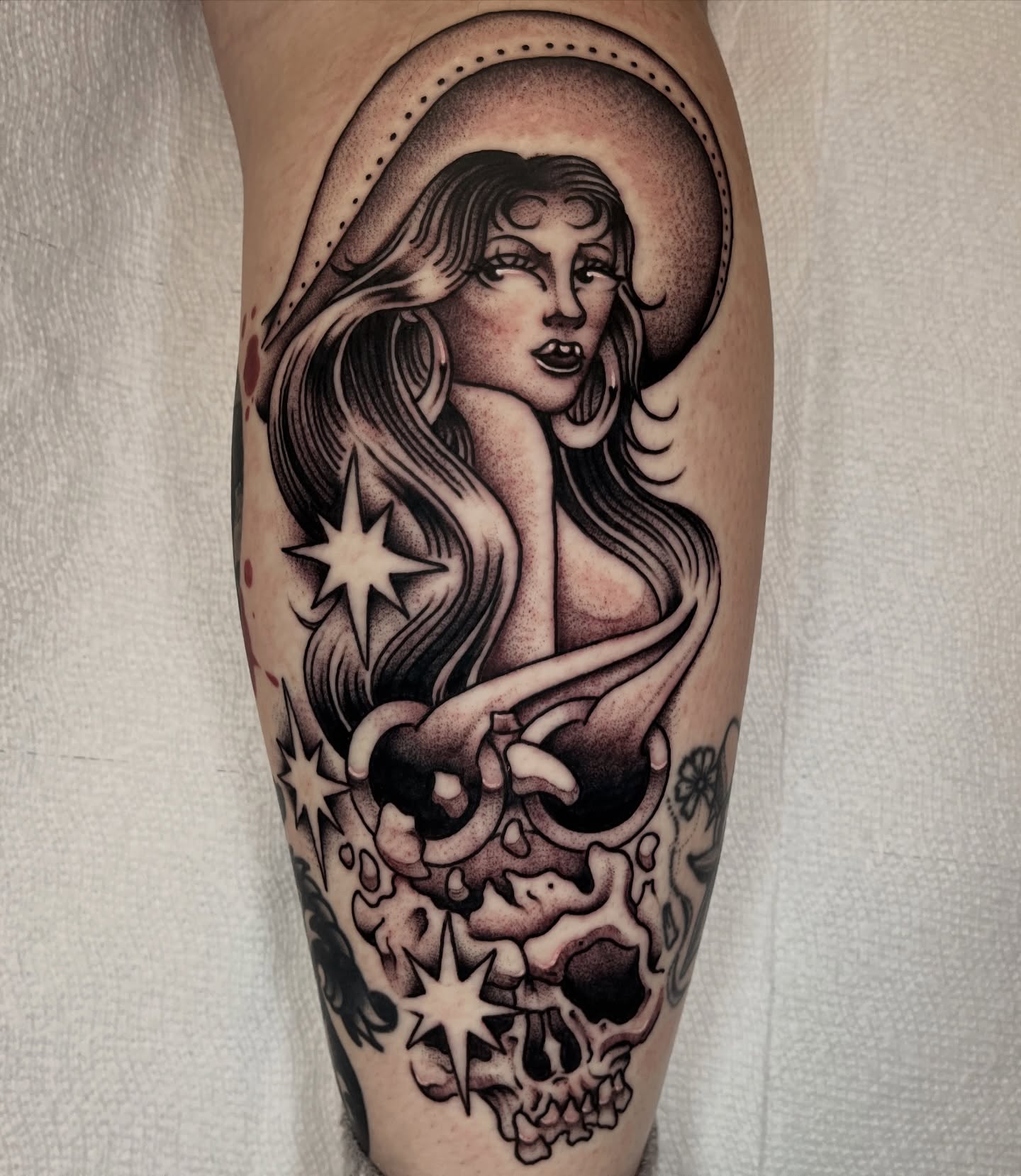 Tattoo by @jesus_pieces_ — black_and_grey