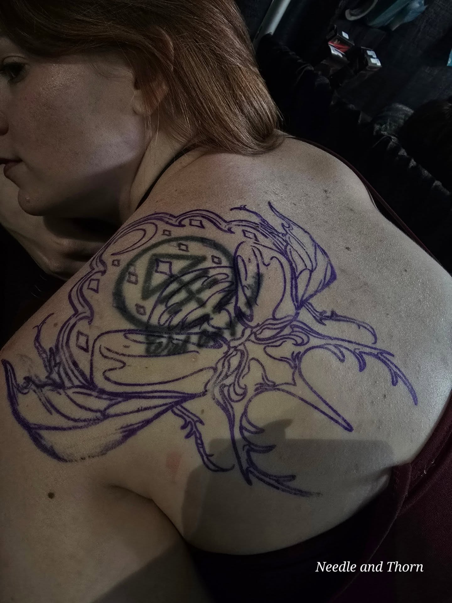 Tattoo by @barrett_darkwave_tx — geometric, ornamental