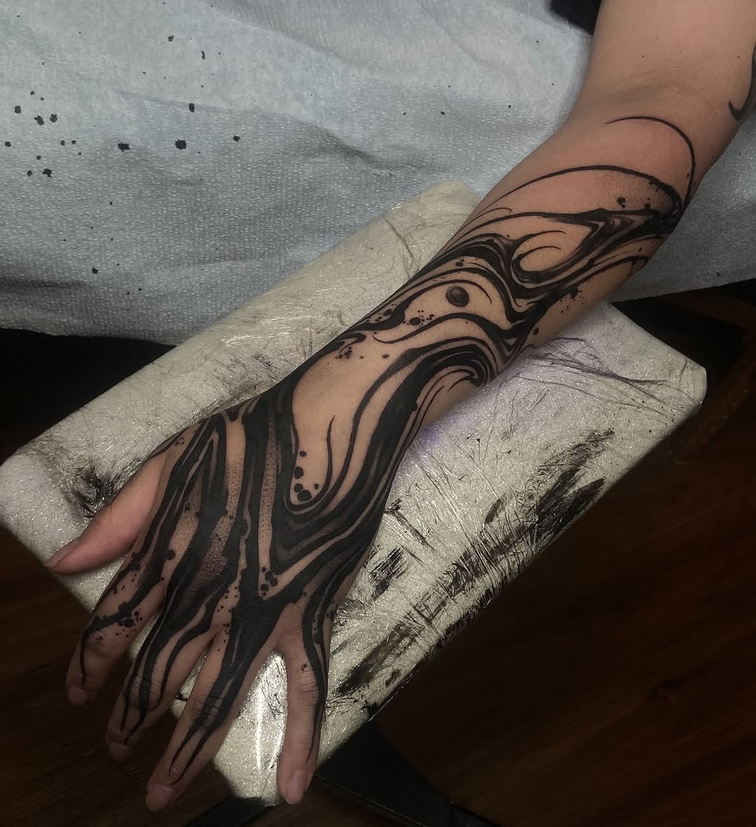 Tattoo by @baptism_black โ blackwork, abstract
