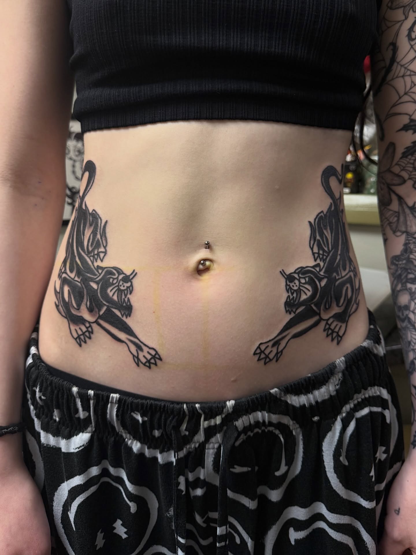Dragons tribal tattoo on the torso by @kevingaretz, Jersey City, New Jersey