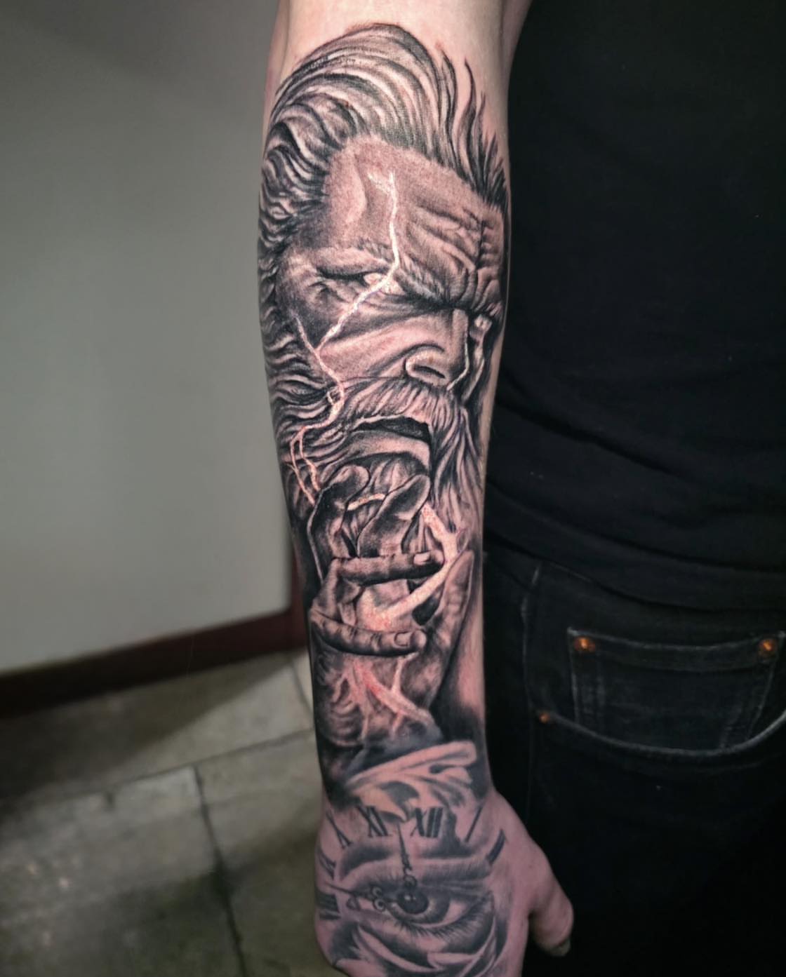 Tattoo by @juliabodyart — realism, black_and_grey