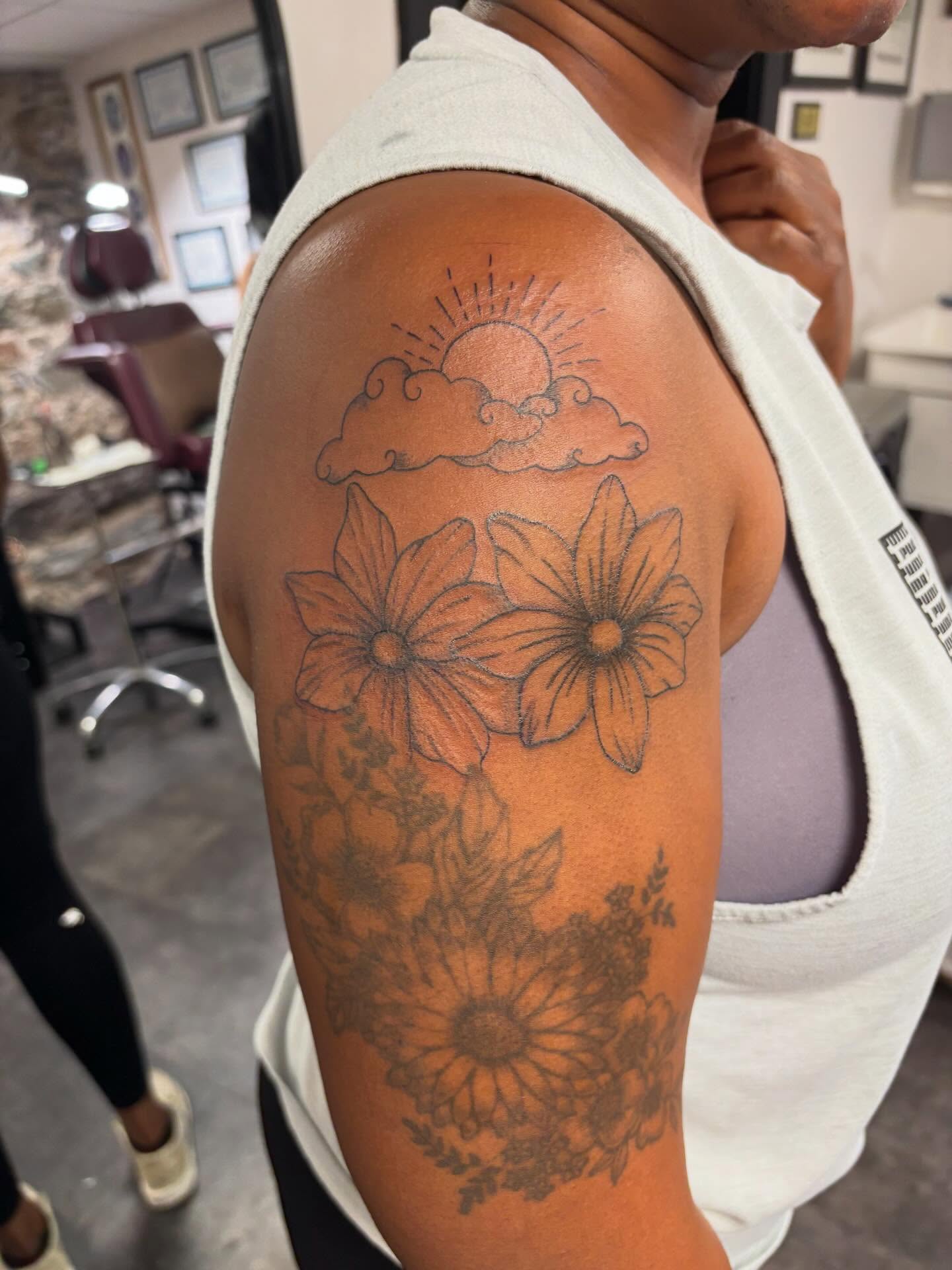 Tattoo by @inked_by_em — black_and_grey