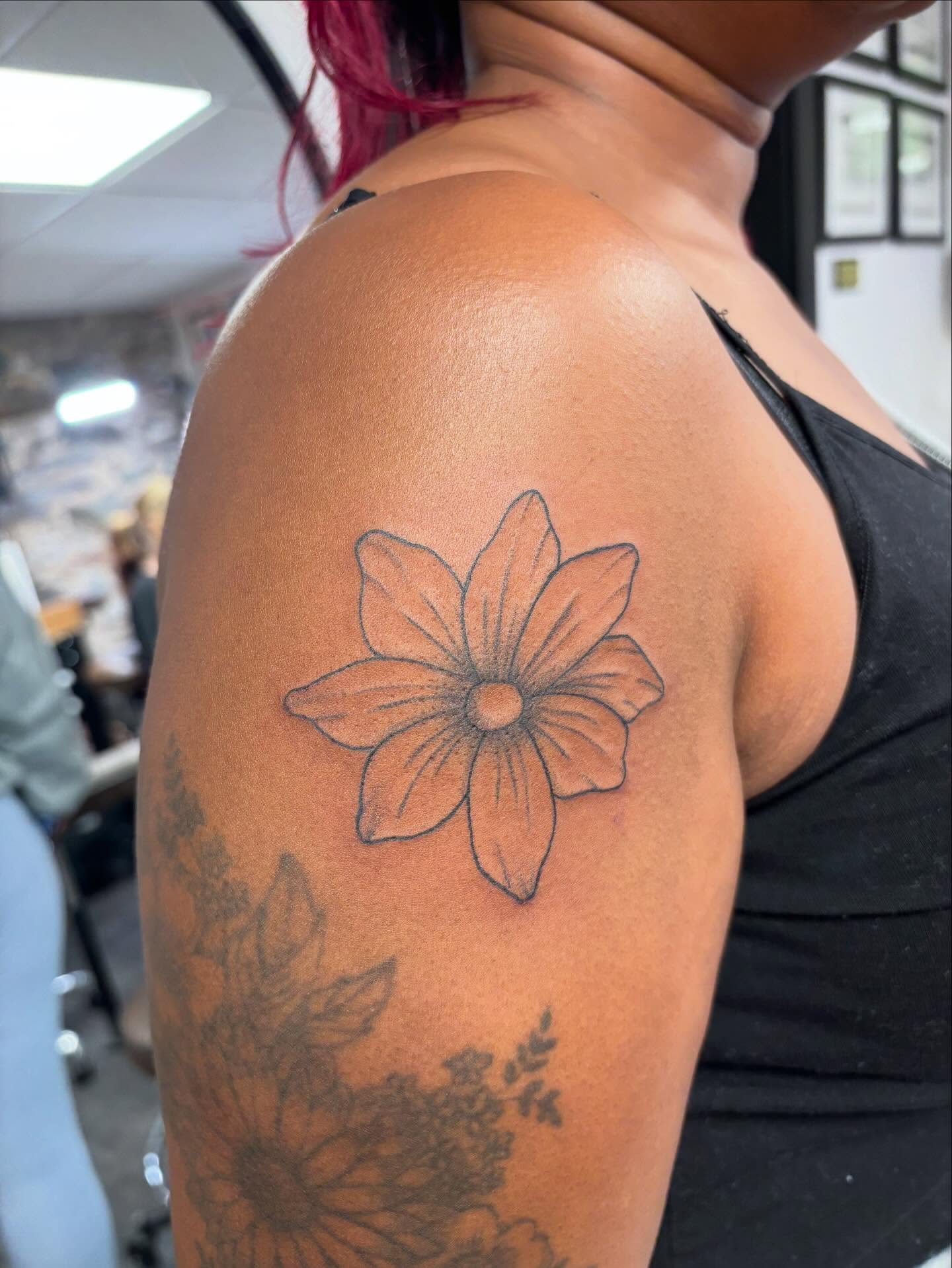 Tattoo by @inked_by_em — black_and_grey