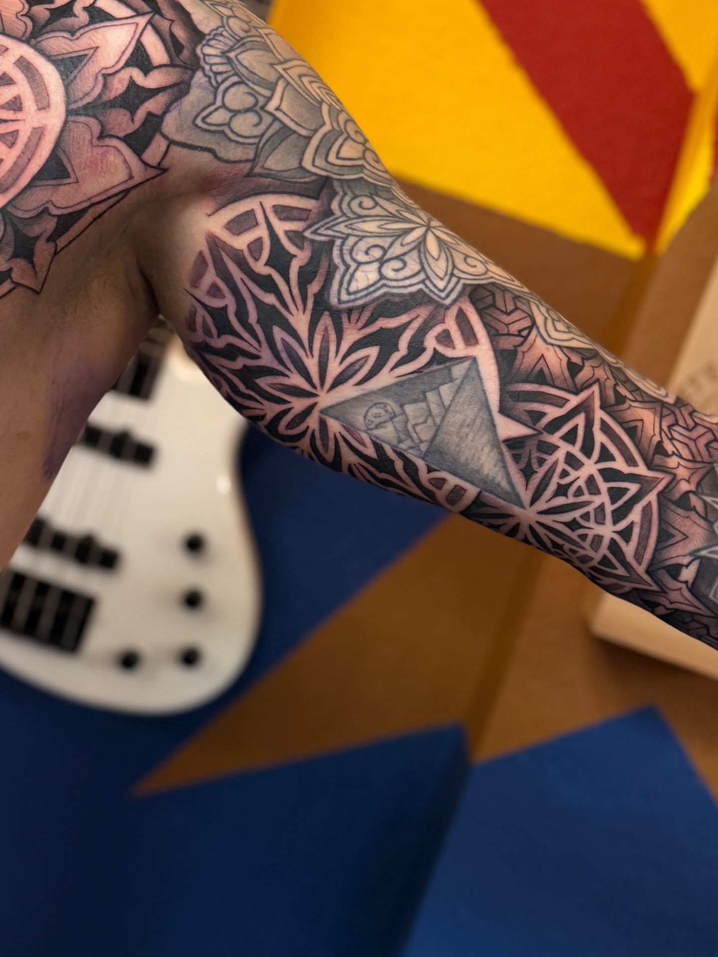 Geometric mandala geometric tattoo on the forearm by Calvin Maryland 🇵🇹