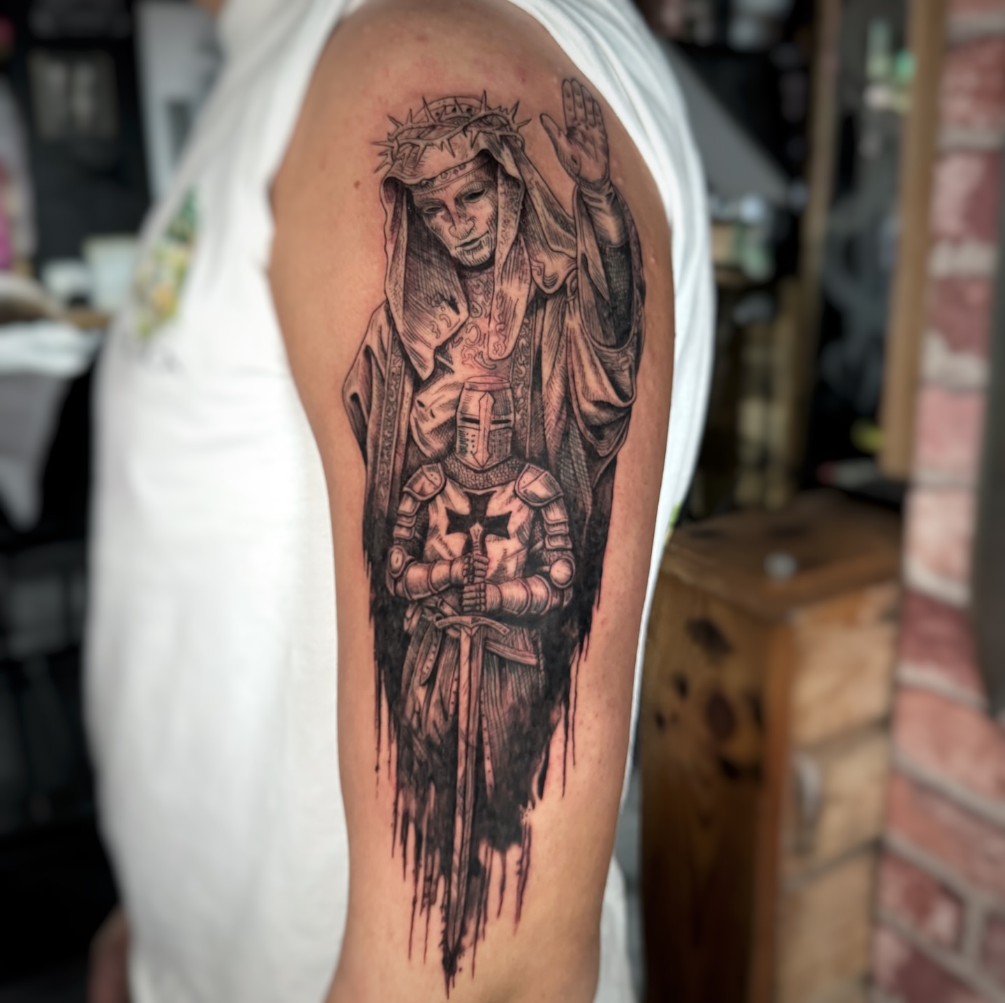 Tattoo by @emmarainetattoo — black_and_grey, realism