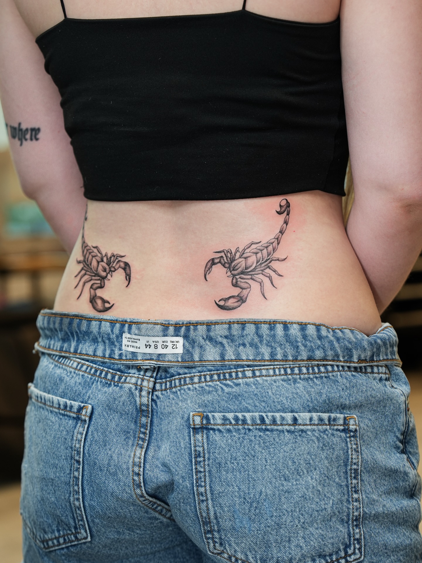 Scorpion black and grey tattoo on the torso by Kevin Betancourt