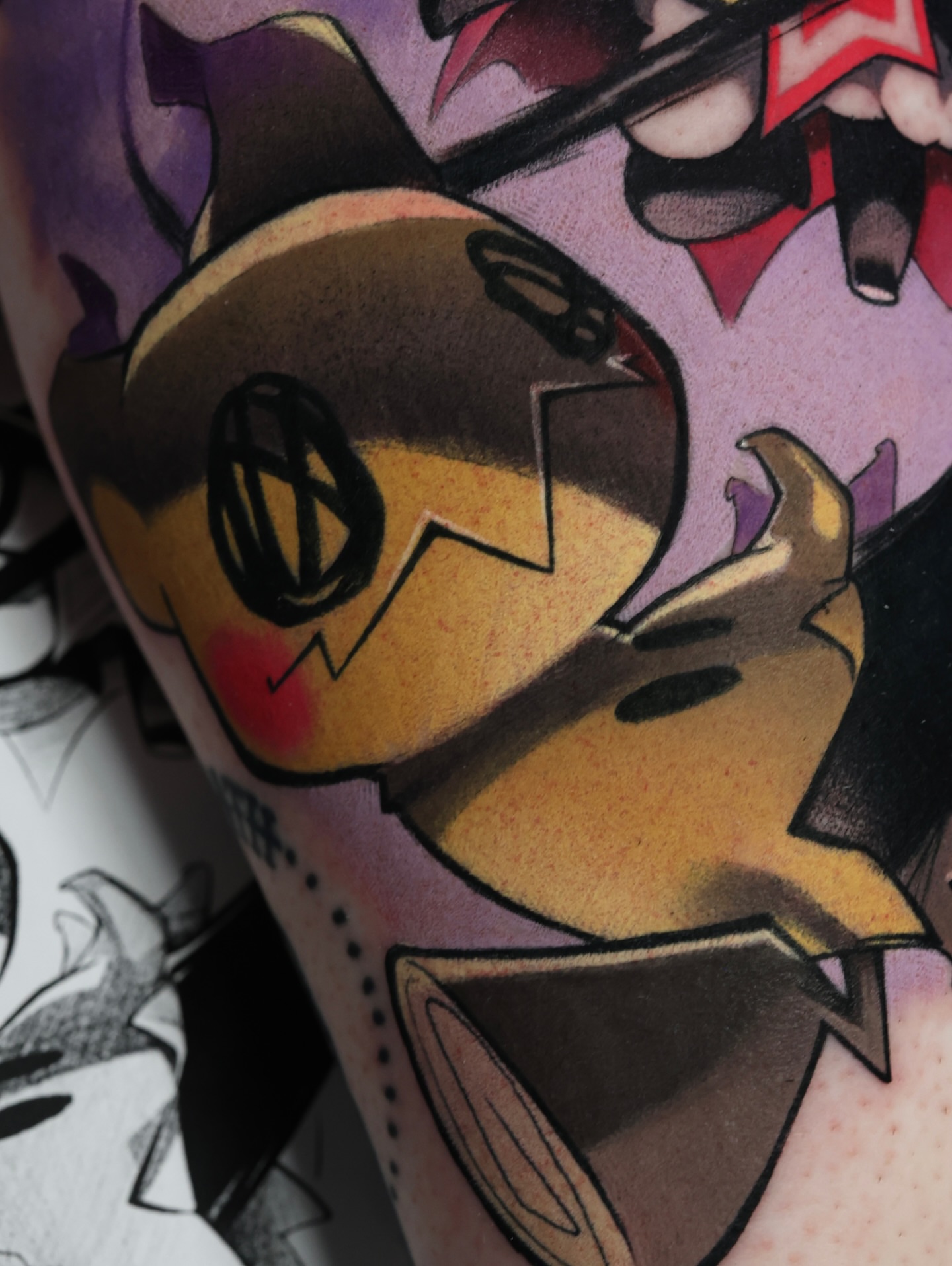 Batman American traditional tattoo on the forearm by Bee Rye