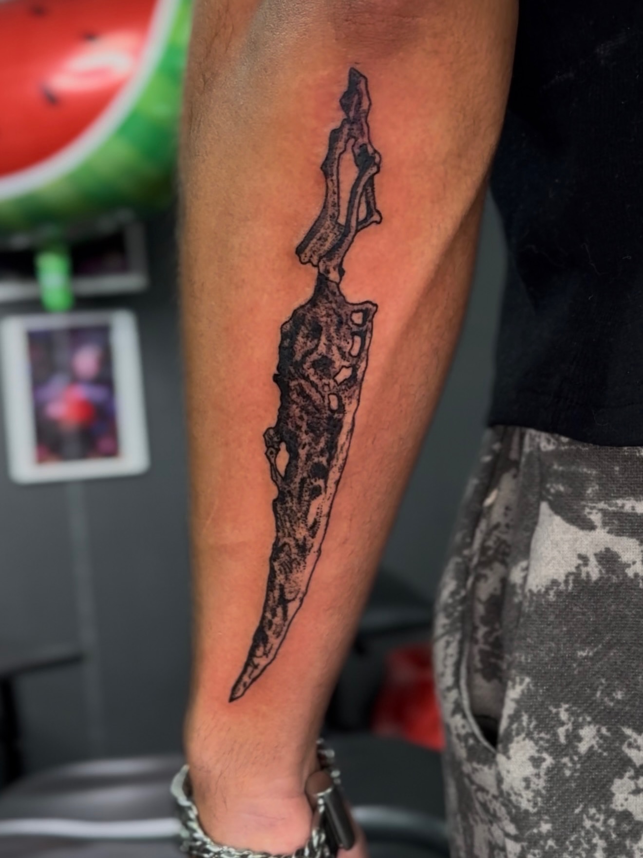 Tattoo by @erinmorbidtattoo — black_and_grey