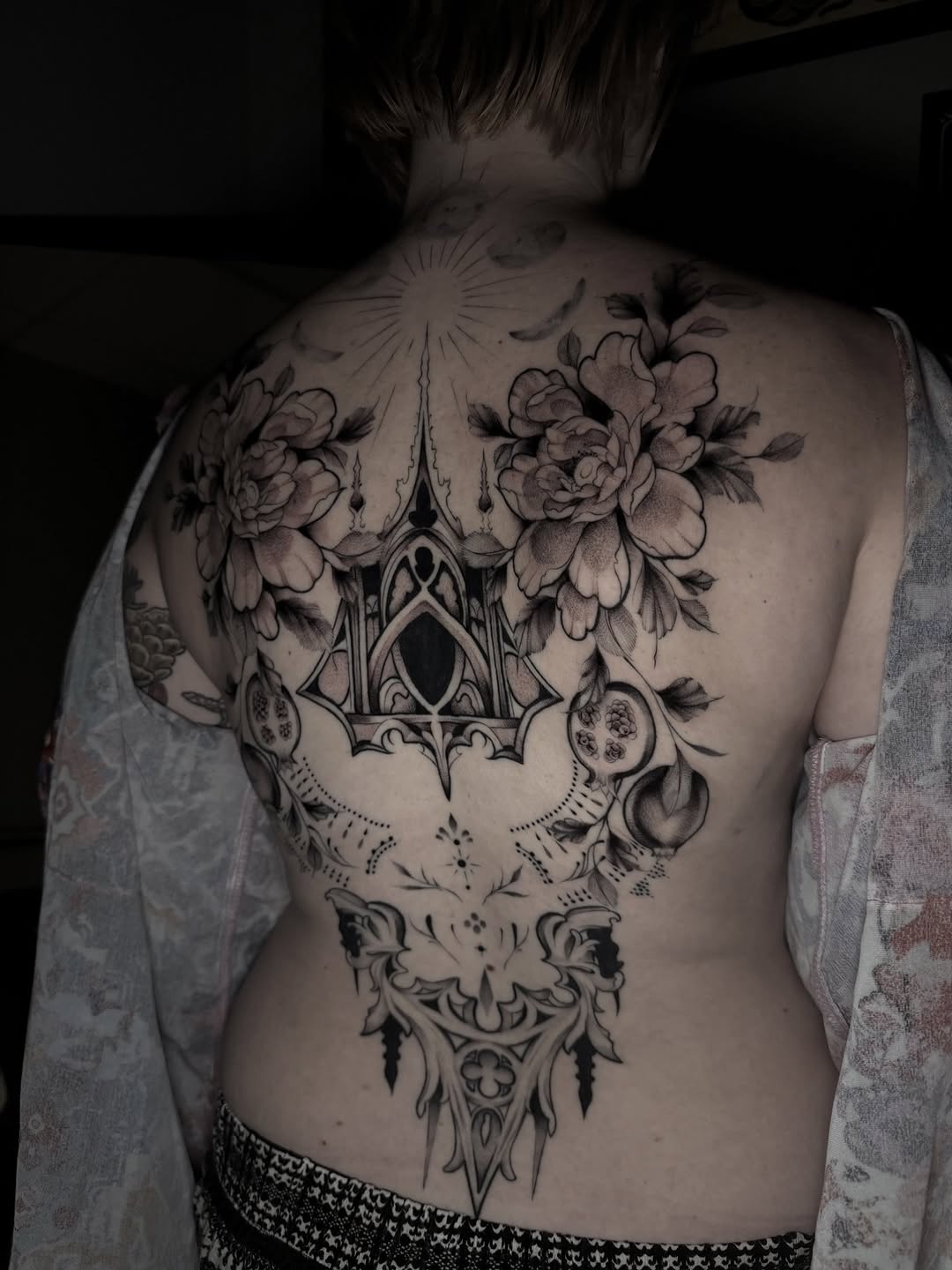 Tattoo by @chloew_tattoos — black_and_grey, ornamental