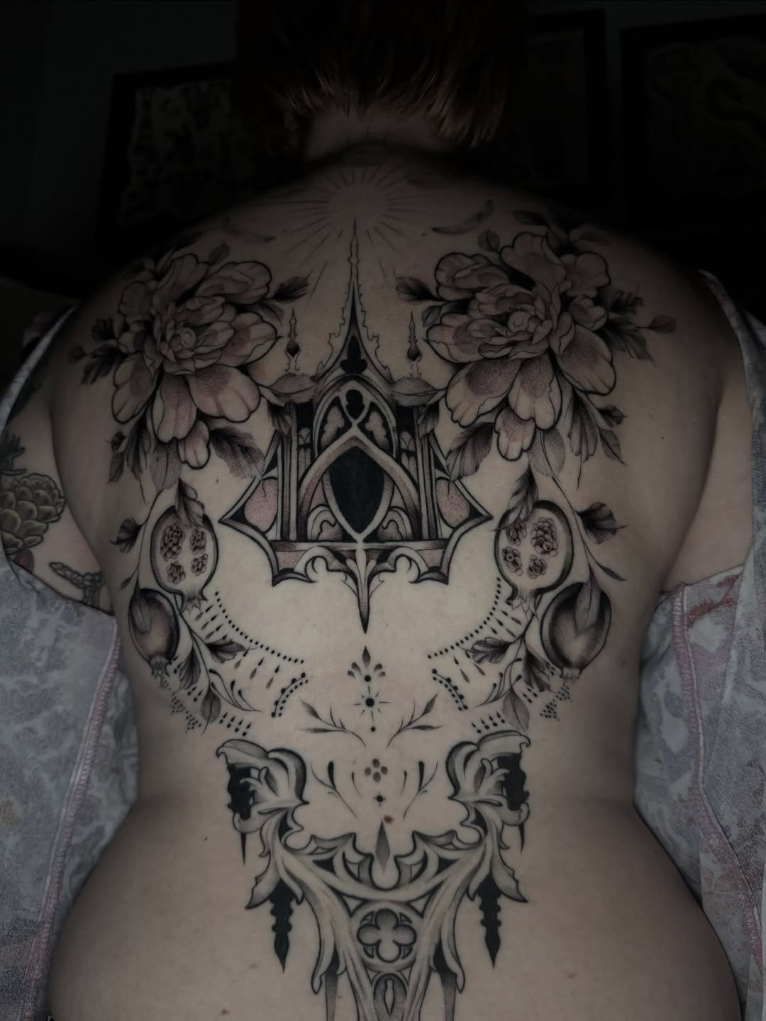 Tattoo by @chloew_tattoos — black_and_grey, ornamental