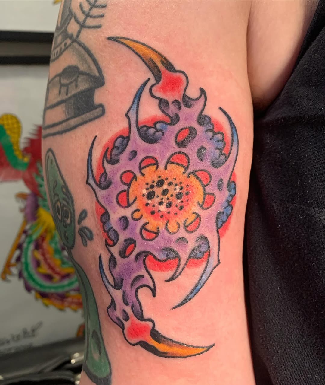Tattoo by @mike_howard — new_school, trash_polka