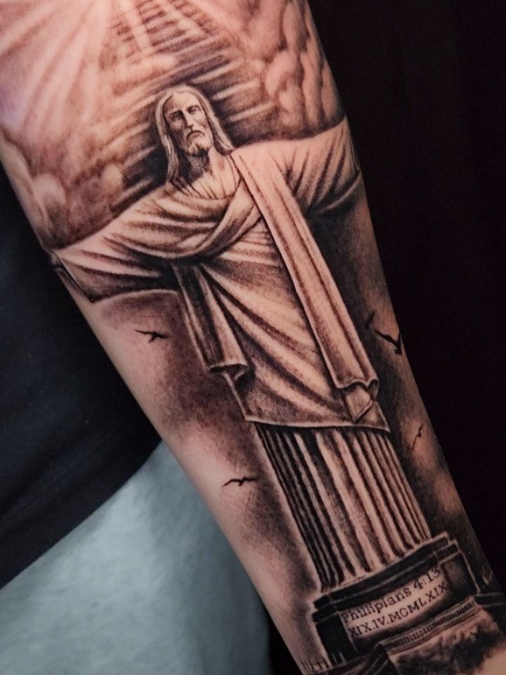 Tattoo by @gofigure_tattoo — realism, black_and_grey