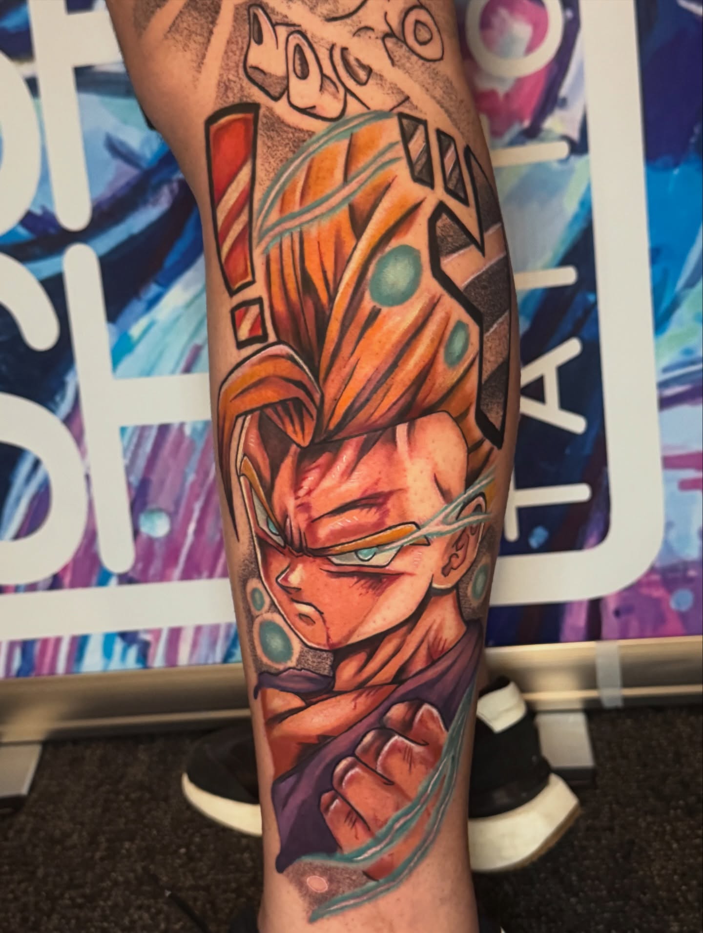 Goku anime tattoo on the forearm by Shushe ๐จ๐ด