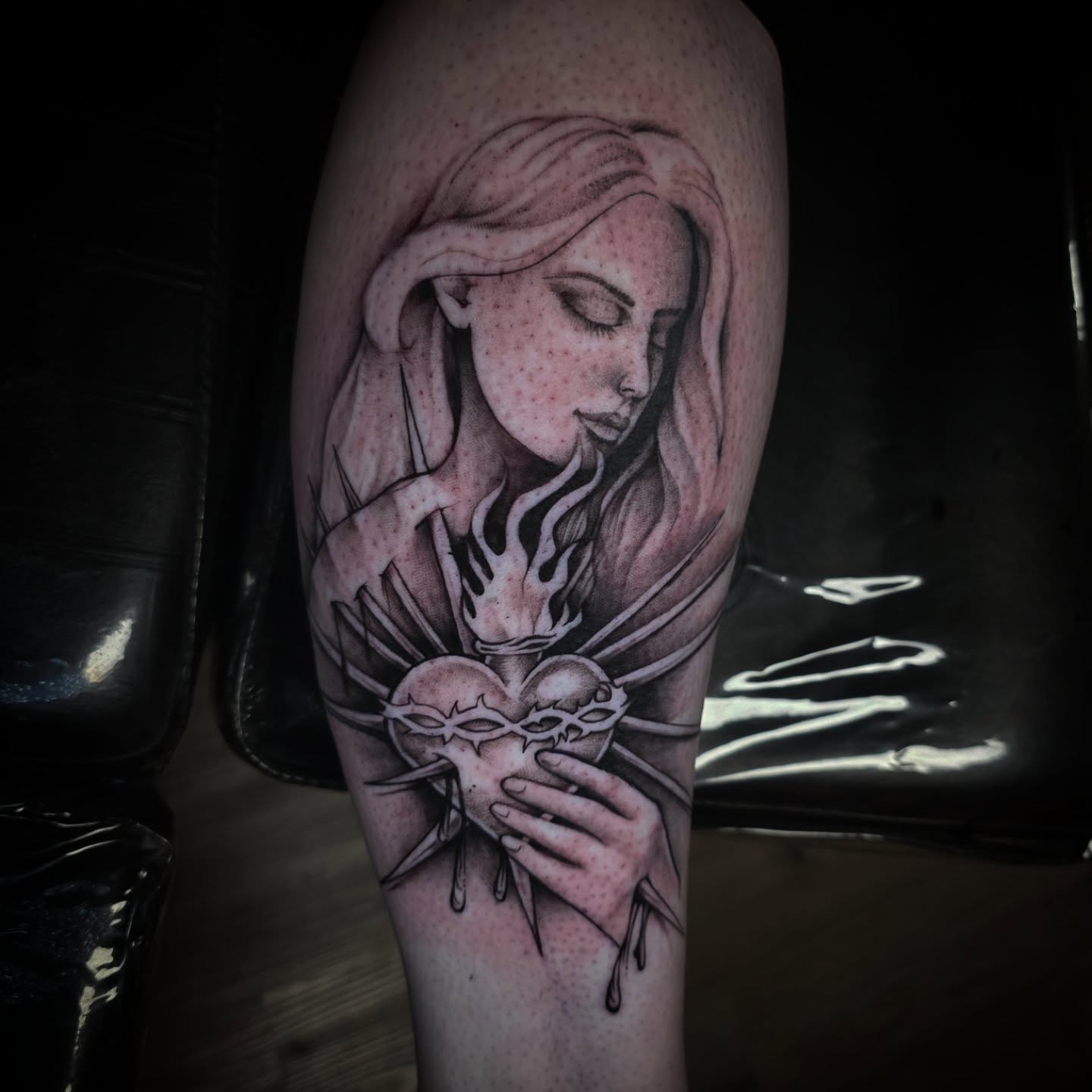 Heart with woman realism tattoo on the forearm by Matriix.Ink Tattoos, Groton, Connecticut