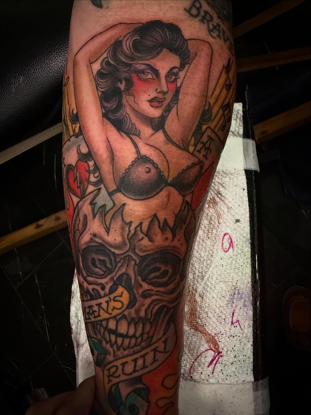 Tattoo by @adamwarmerdam — american_traditional, lettering_script