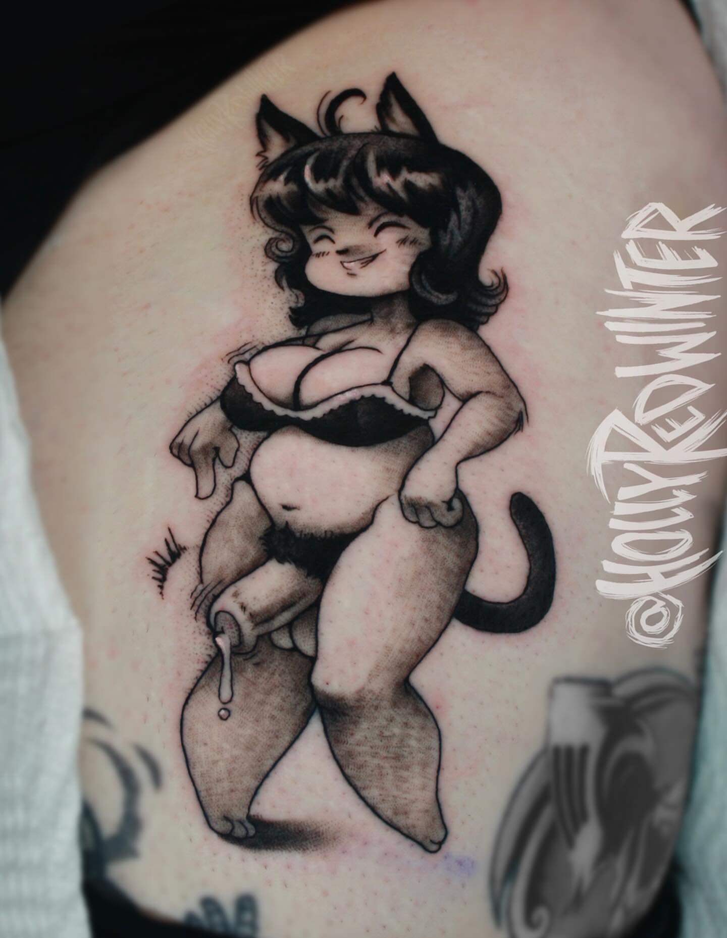 Tattoo by @hollyredwinter — black_and_grey