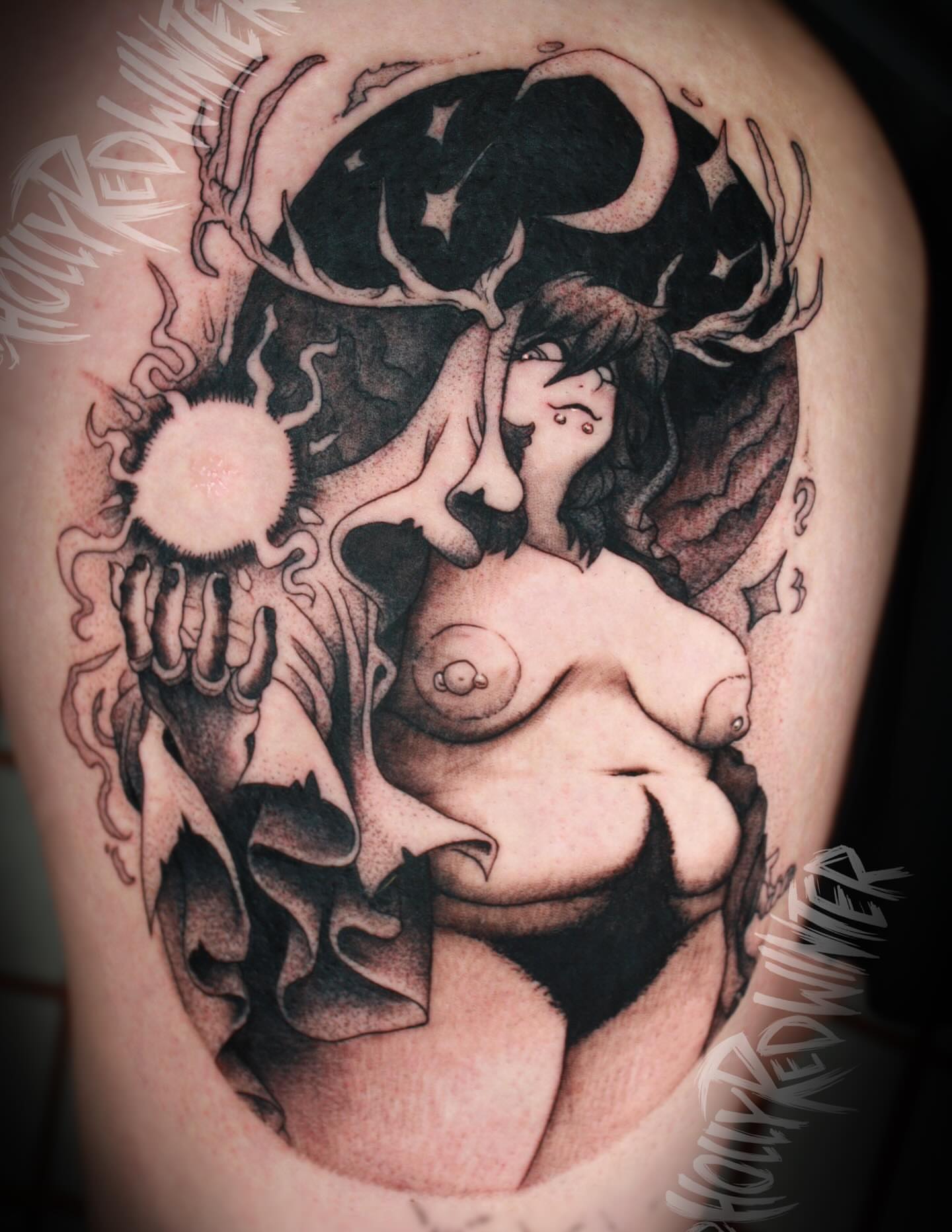 Tattoo by @hollyredwinter — black_and_grey, realism