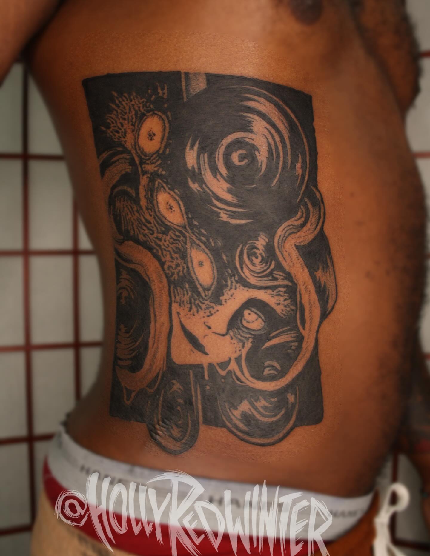 Tattoo by @hollyredwinter — black_and_grey