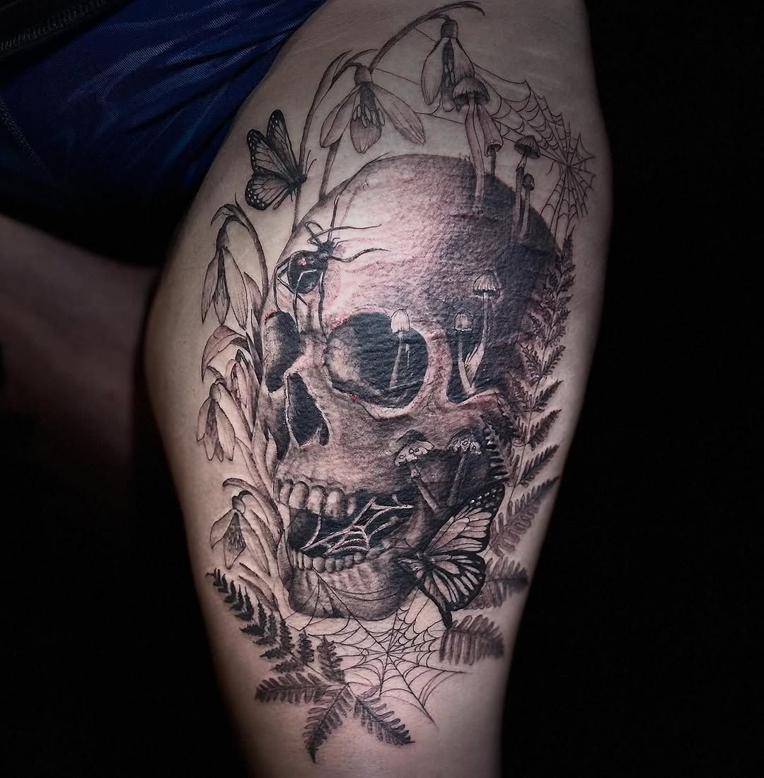 Tattoo by @_stabbygabby — black_and_grey, realism