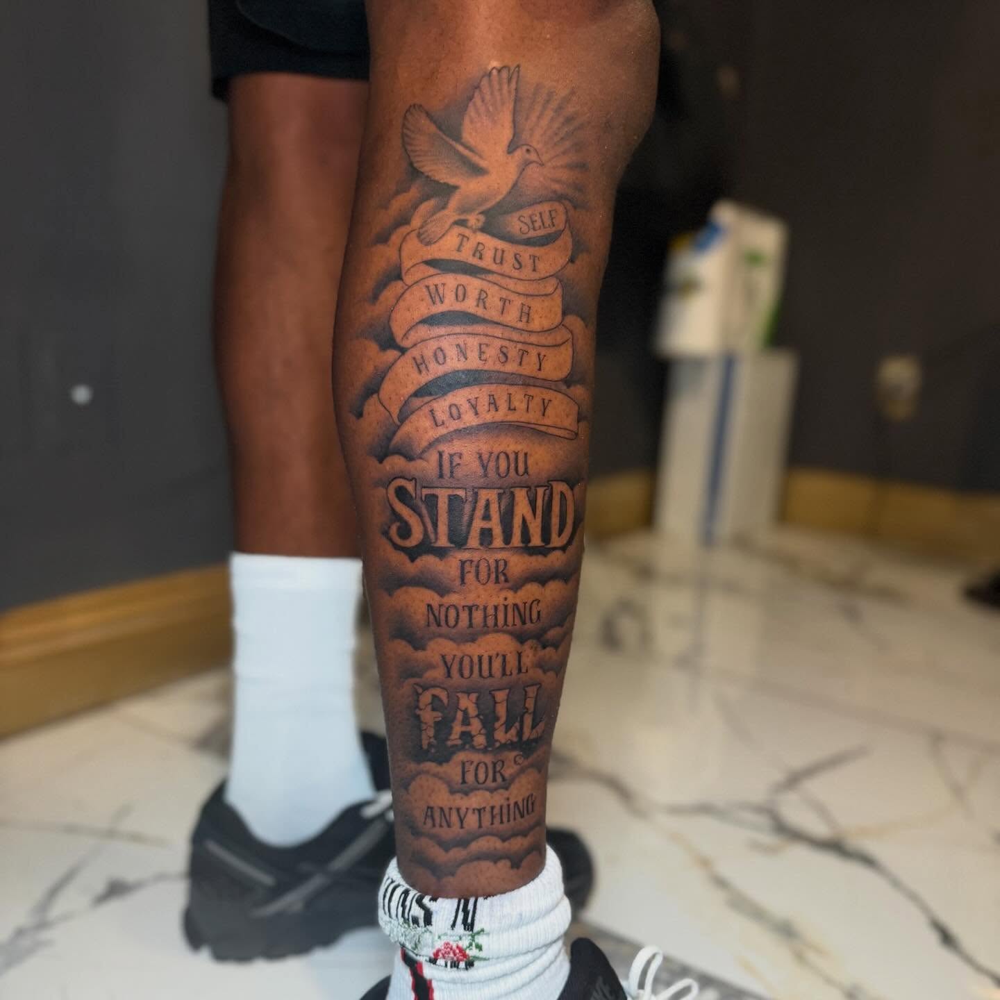 Tattoo by @tiptopartist — black_and_grey