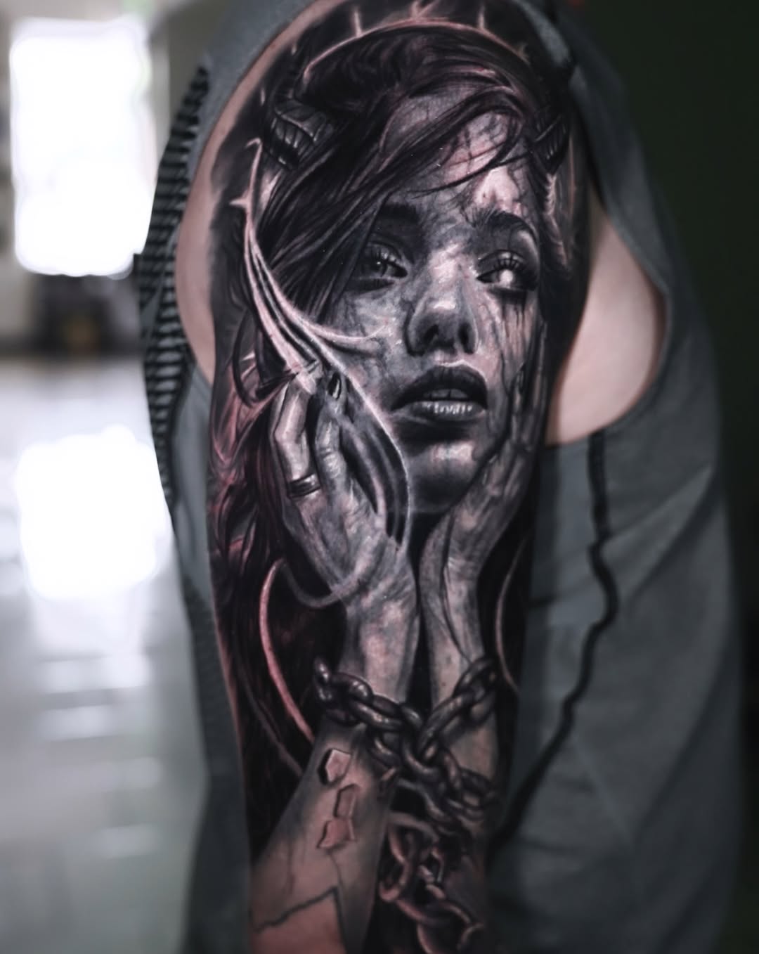 Tattoo by @xxtattoochrisxx — realism, black_and_grey