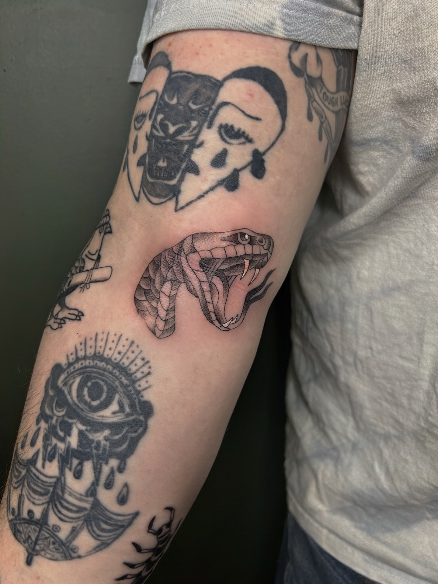 Tattoo by @sumtimesipaint — black_and_grey