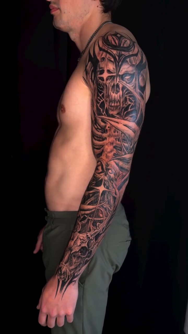 Tattoo by @inkedbyhades — black_and_grey, realism