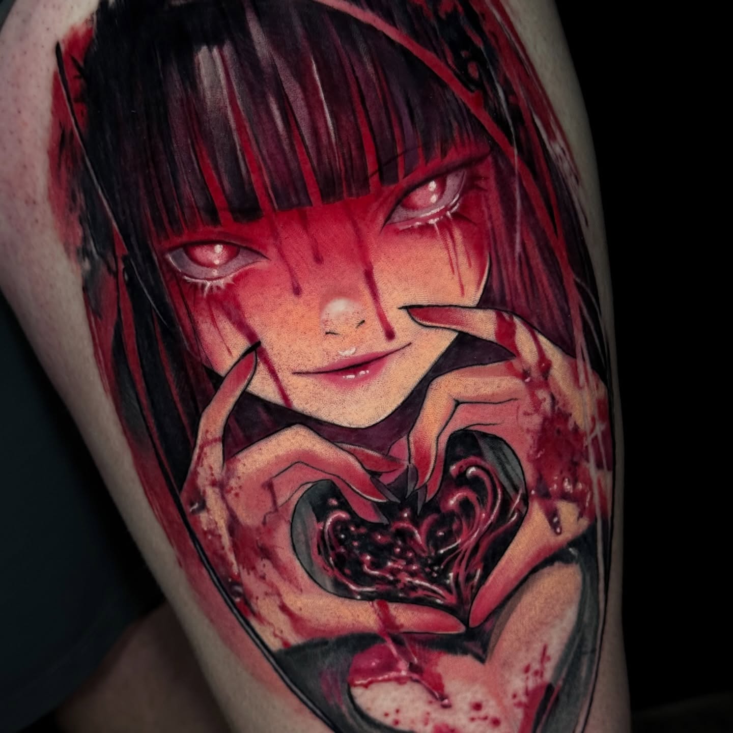 Tattoo by @molinatattoo — anime, dark_realism