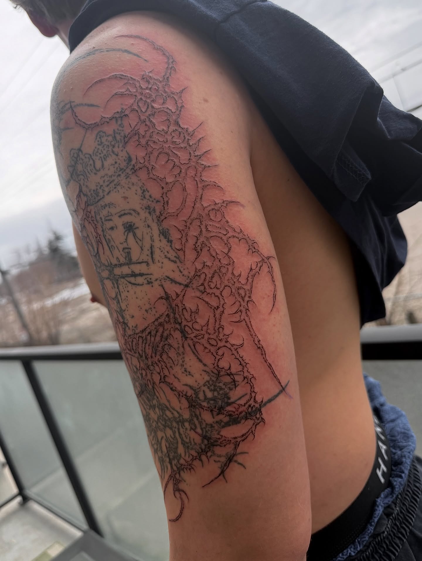 Tattoo by @sacer________ — dotwork, realism