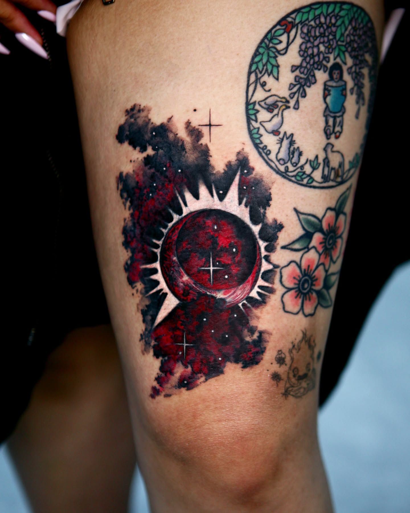 Tattoo by @tattooist_danha โ dotwork, watercolor